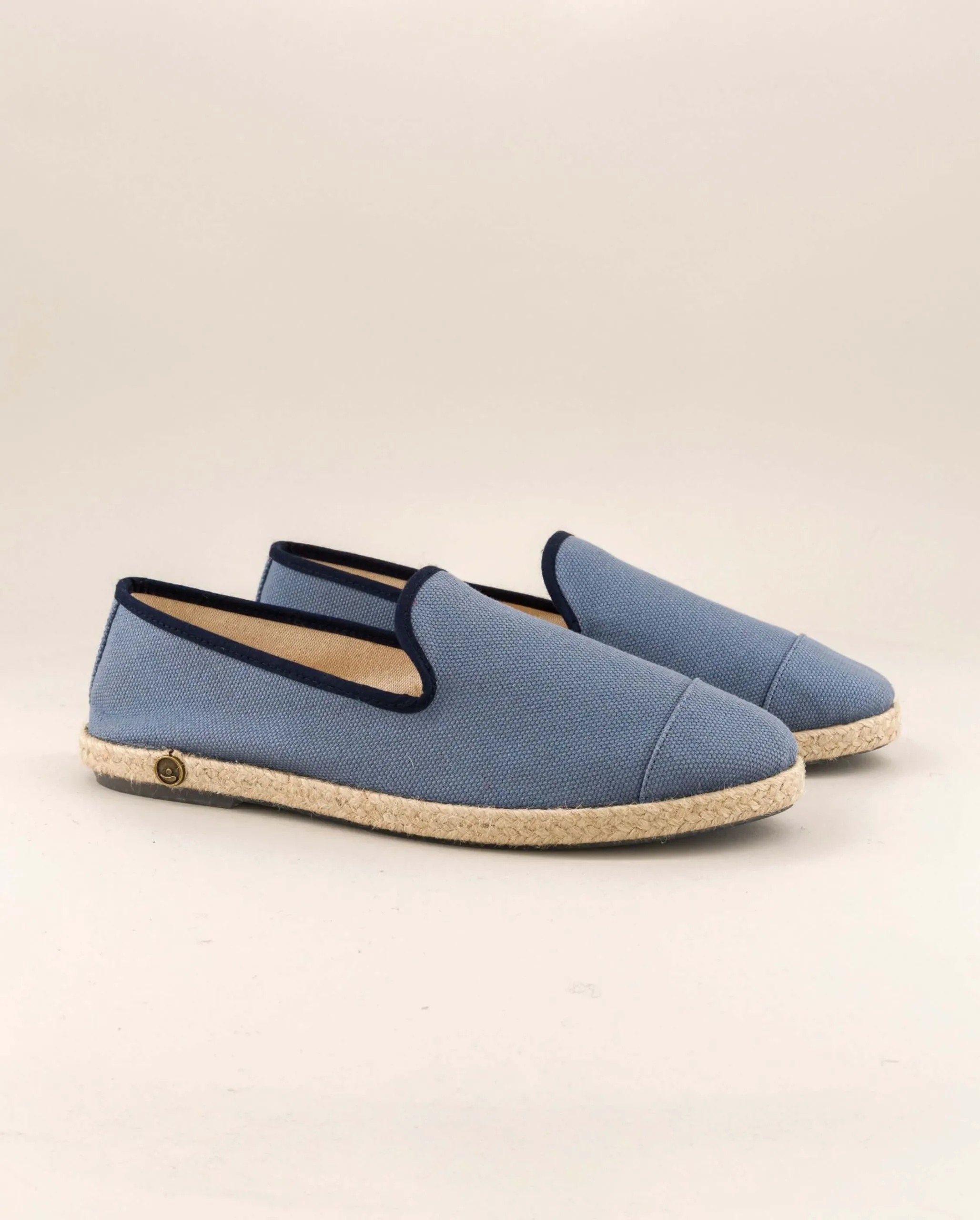 Espadrille homme coton, jean marine Bleu