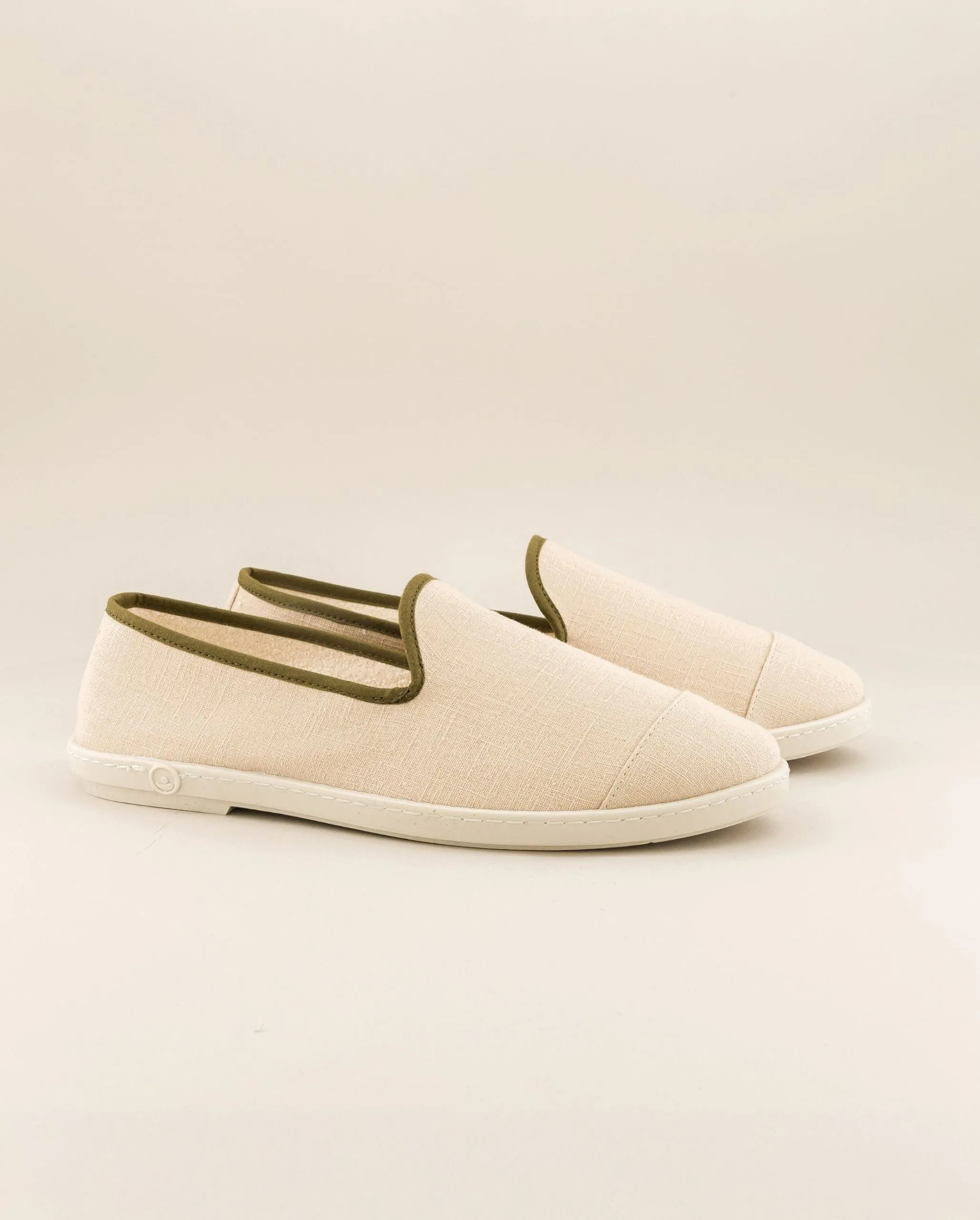 Chausson homme lin, beige kaki Beige
