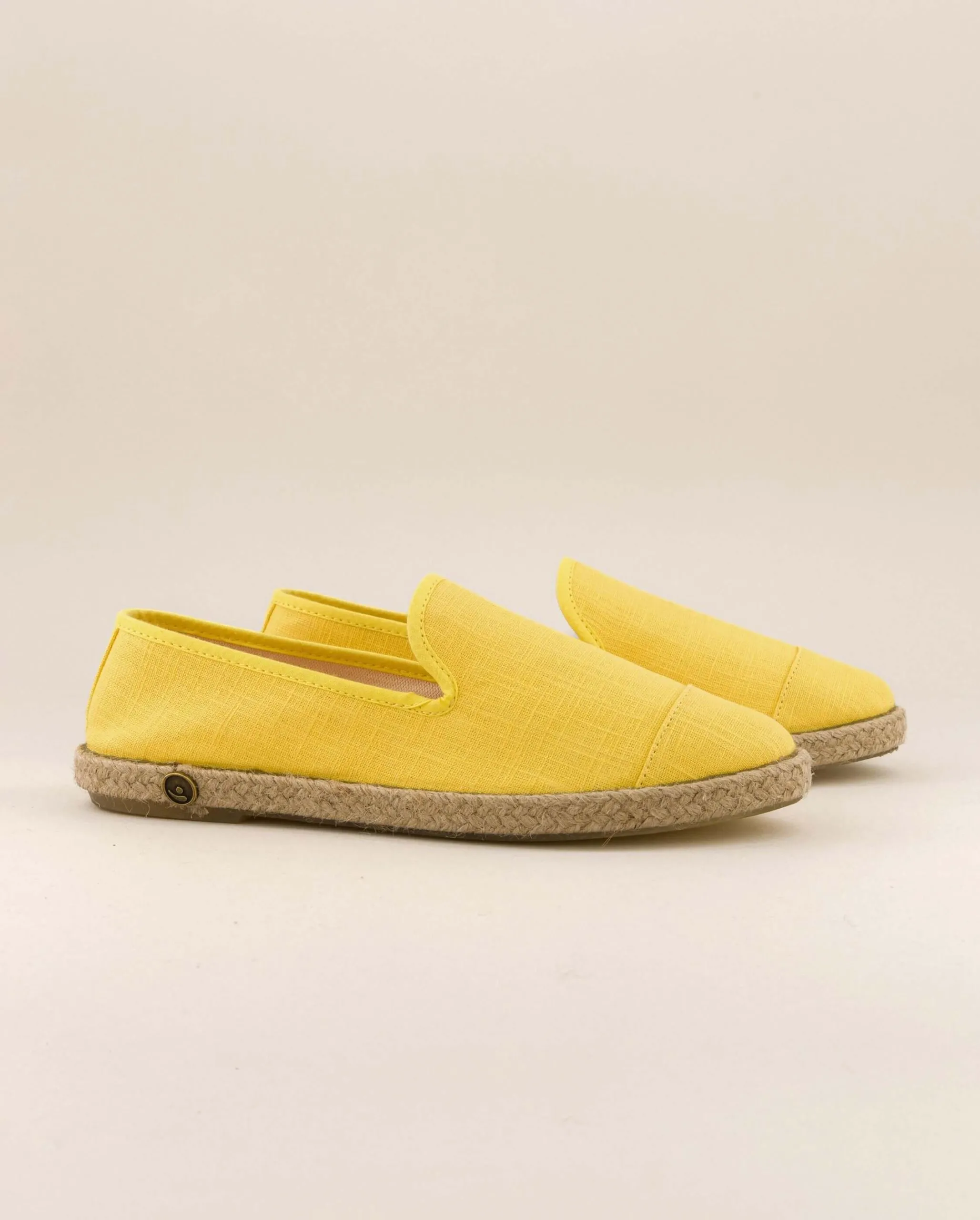 Espadrille femme lin, jaune Jaune