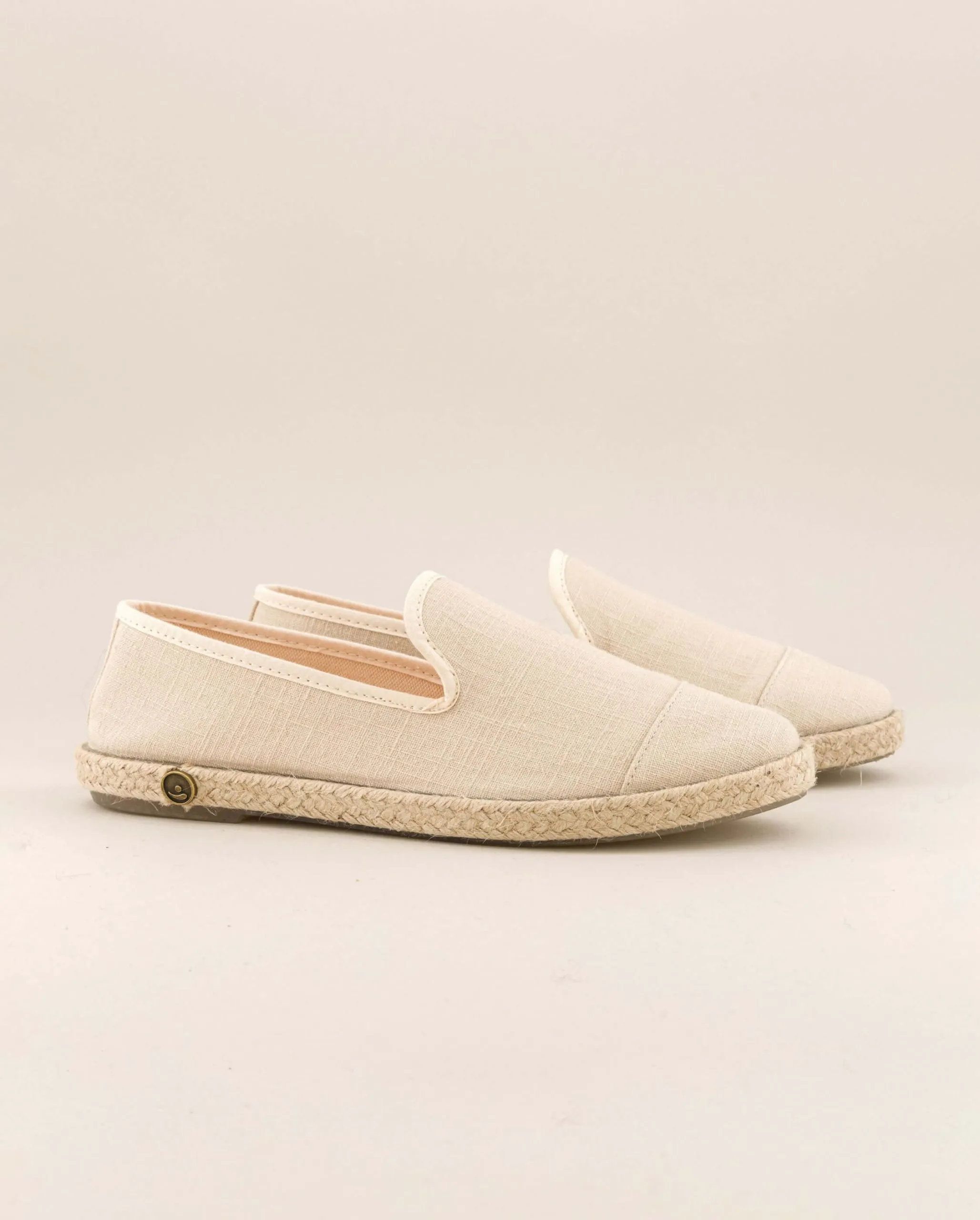 Espadrille femme lin, ivoire Beige