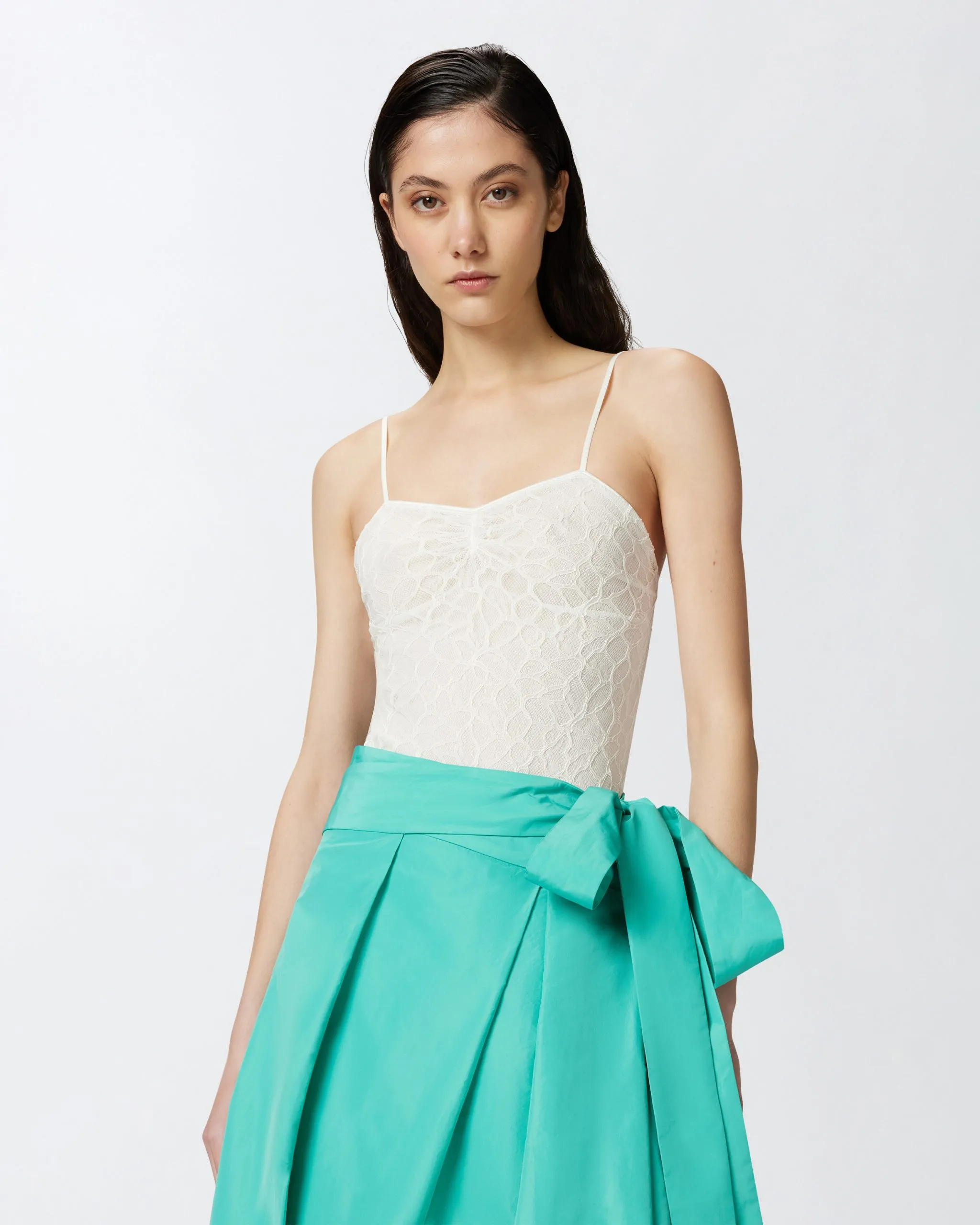 Body avec fines bretelles en dentelle Blanc