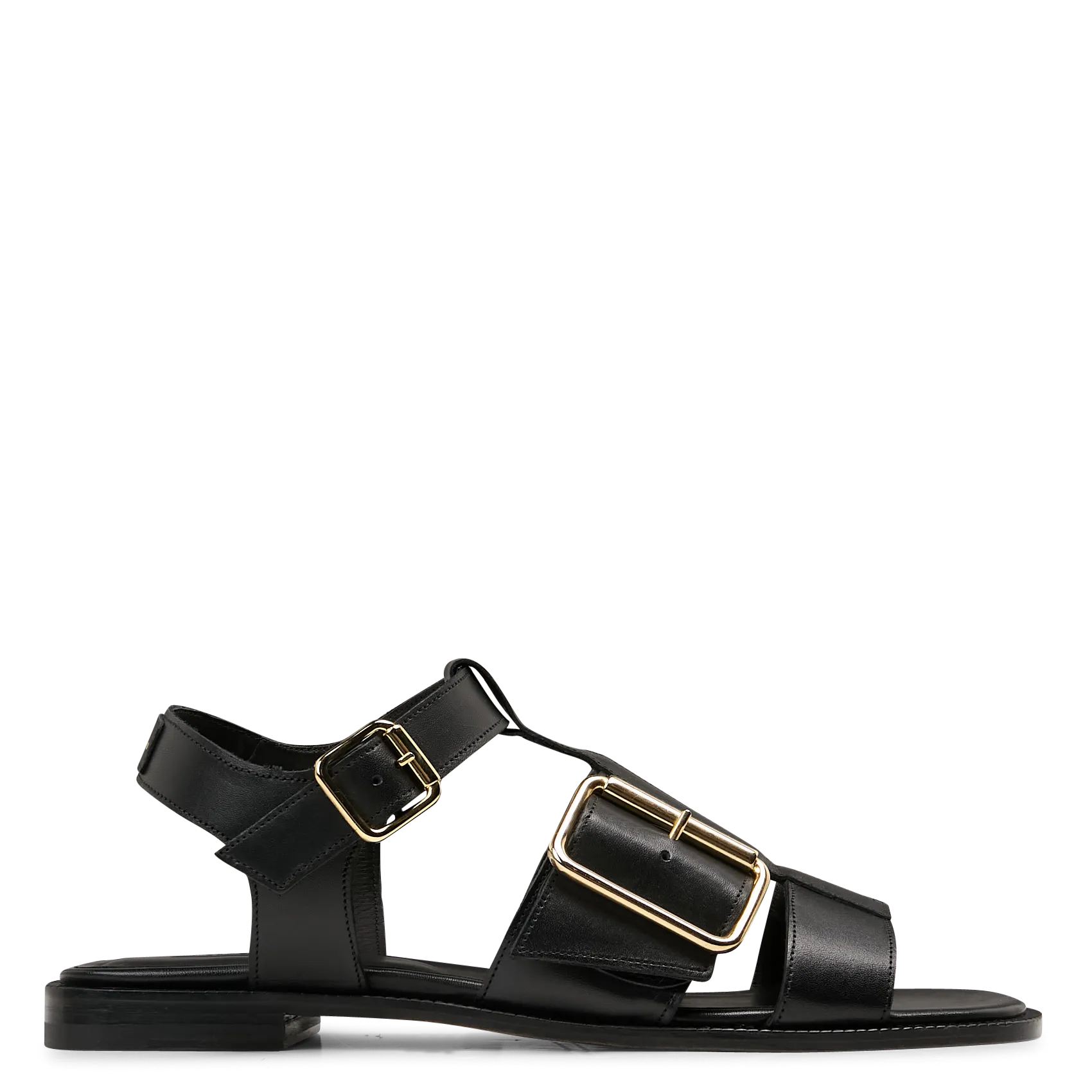 Sandales plates en cuir Noir ROSILDA