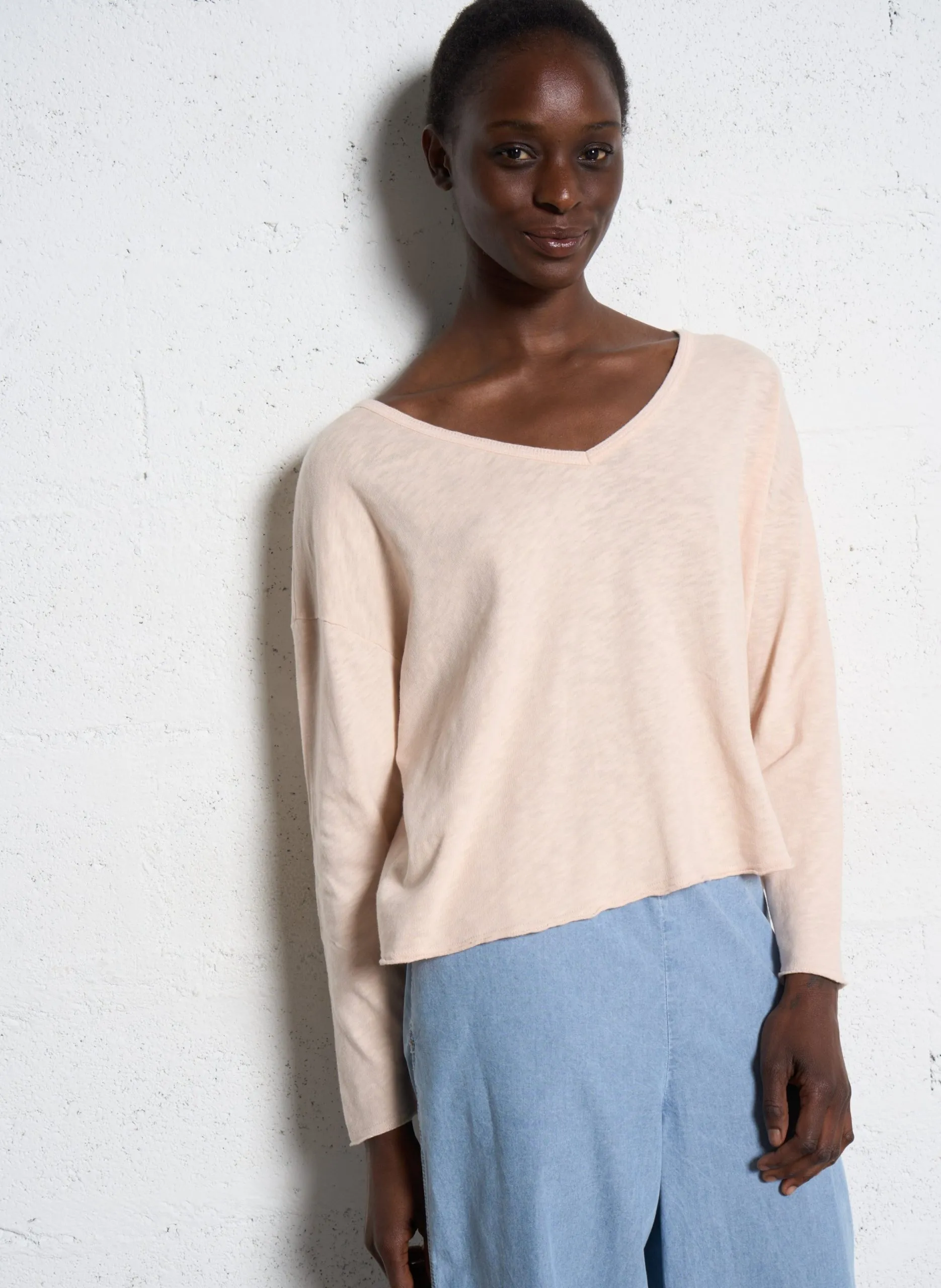 Tee-shirt manches longues en coton Beige SONOMA