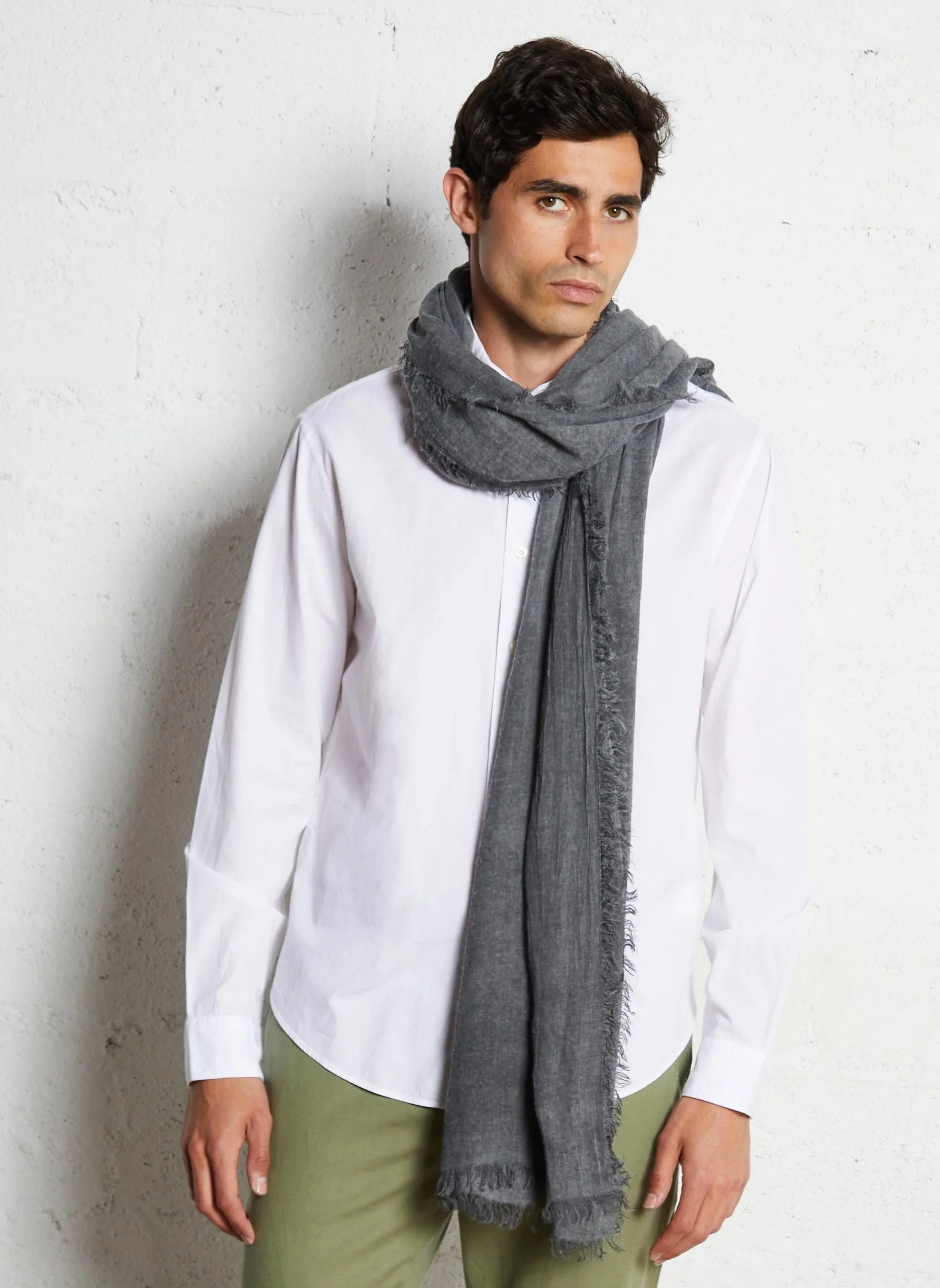 Foulard en maille Gris