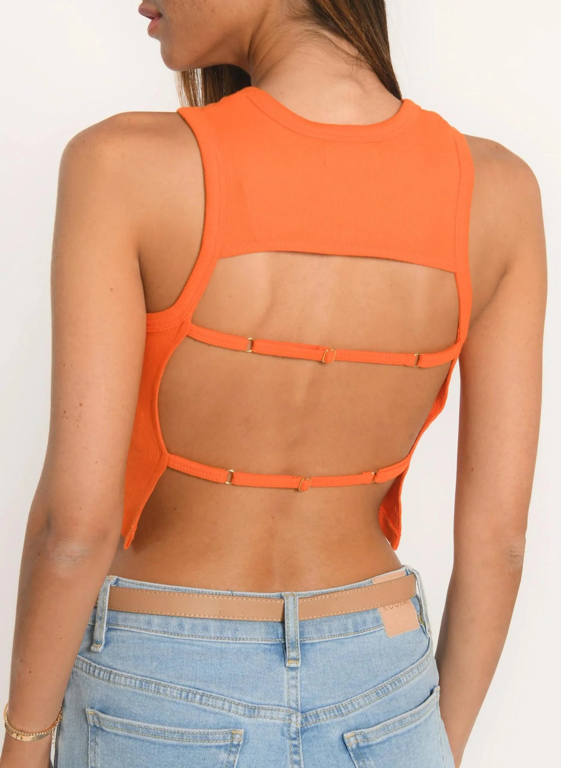 Débardeur droit dos nu Orange ARIZONA