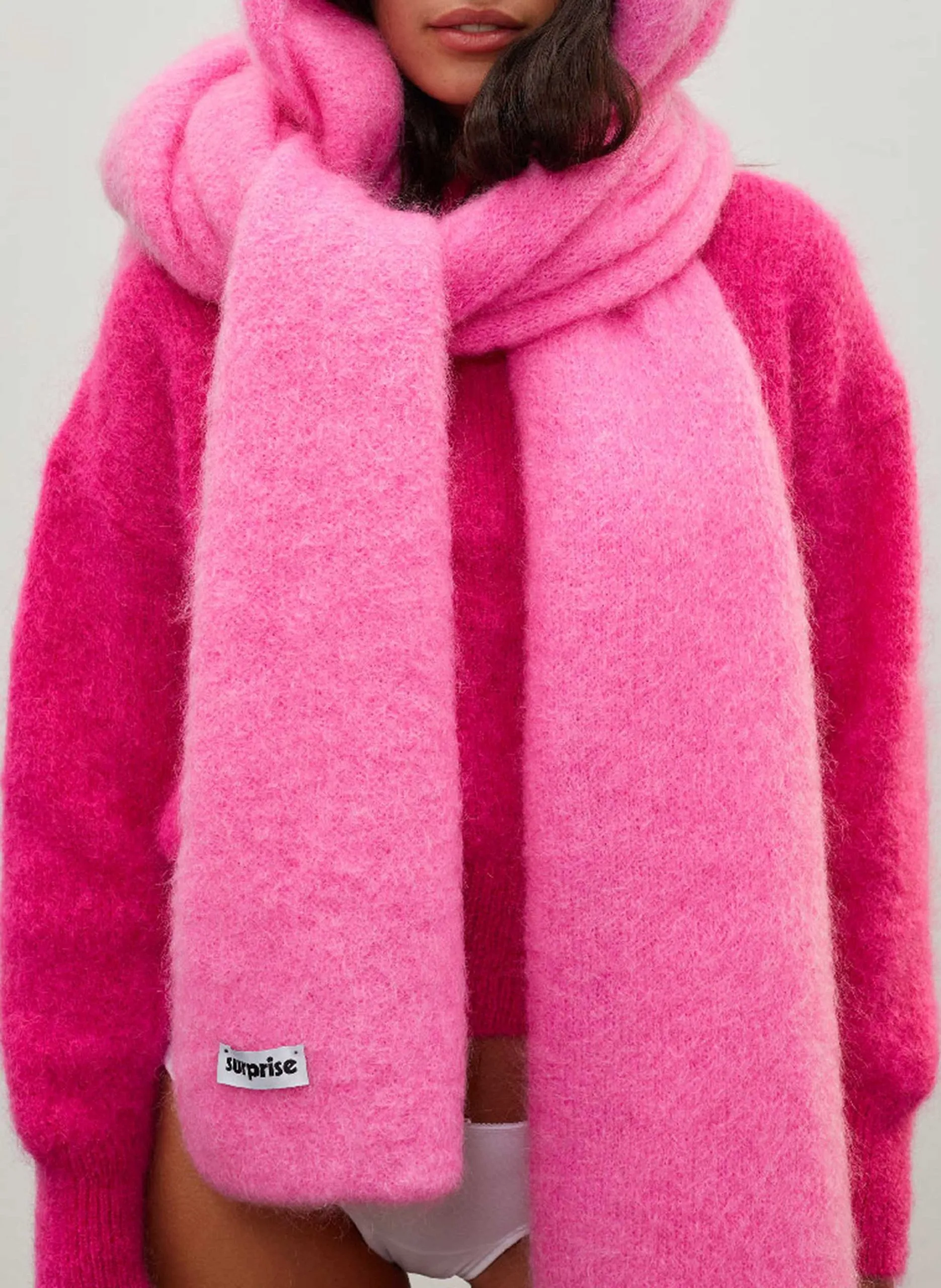 Echarpe en mohair Rose