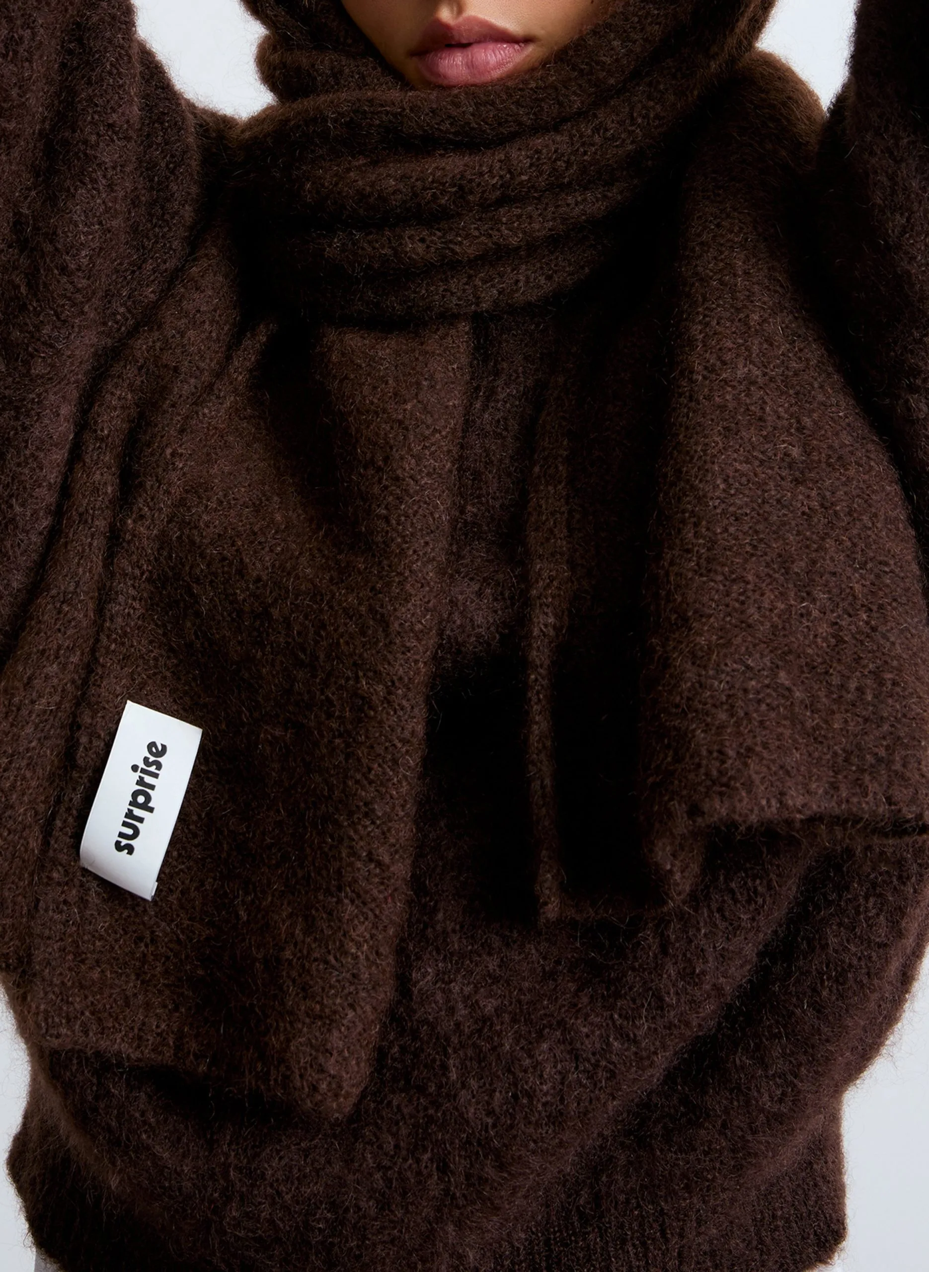 Echarpe en mohair Marron