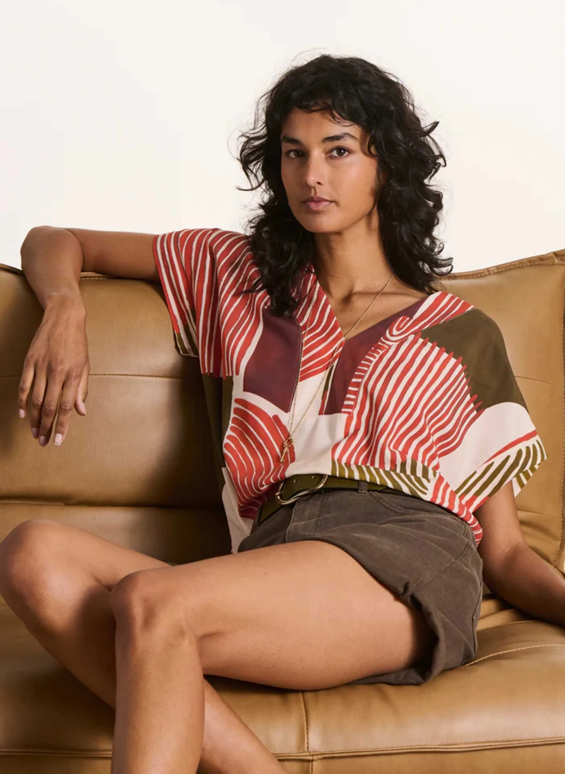 Top oversize imprimé Multicolore