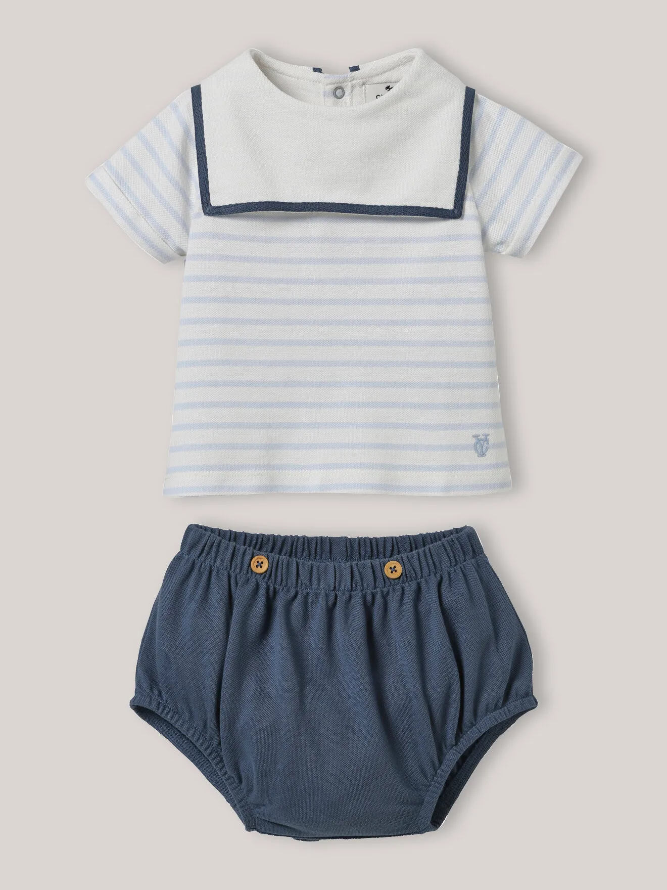 Ensemble marin en coton biologique Bleu