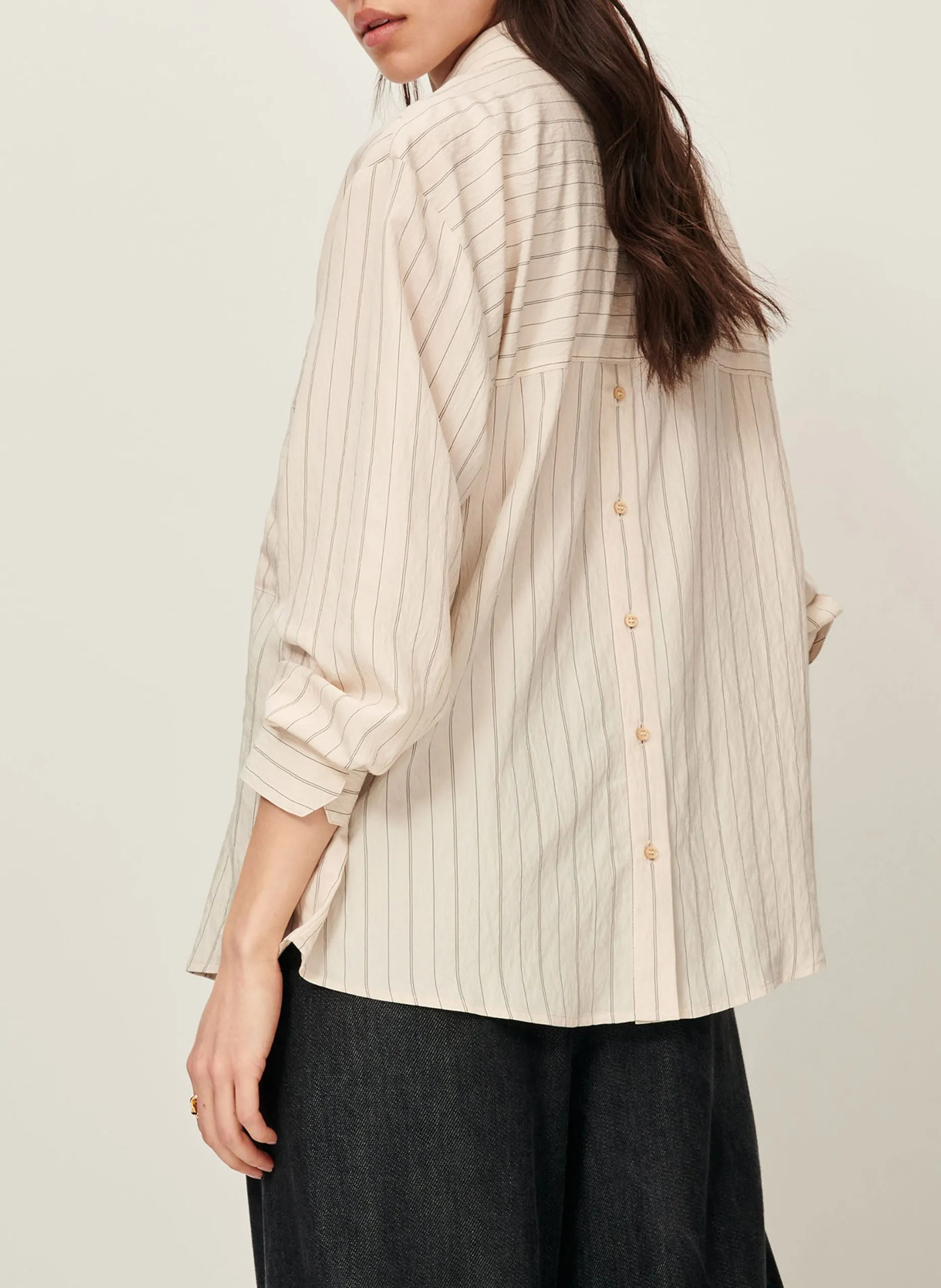 Chemise droite rayée Beige SAN JUAN