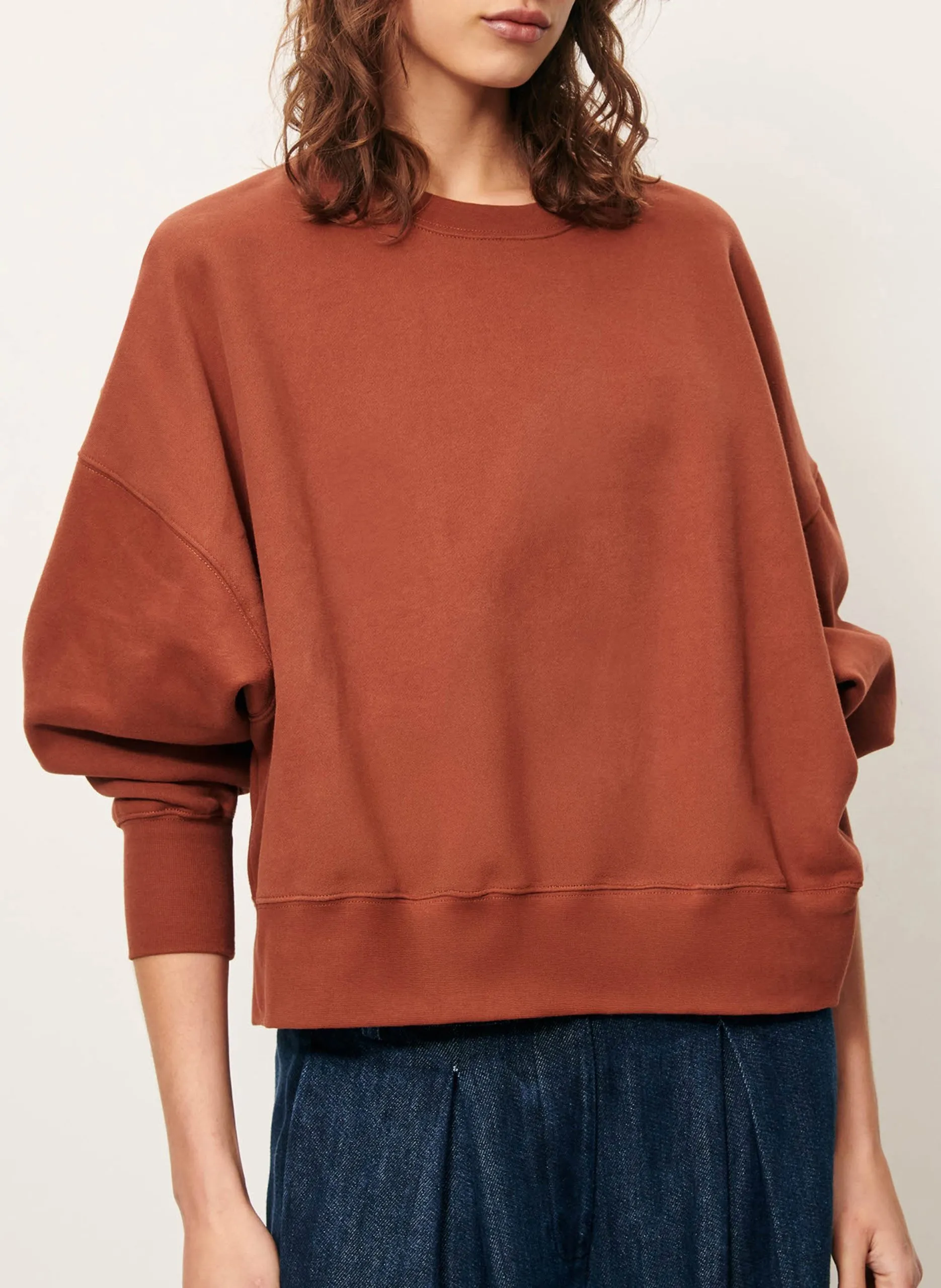 Sweat court oversize en coton Marron ISI