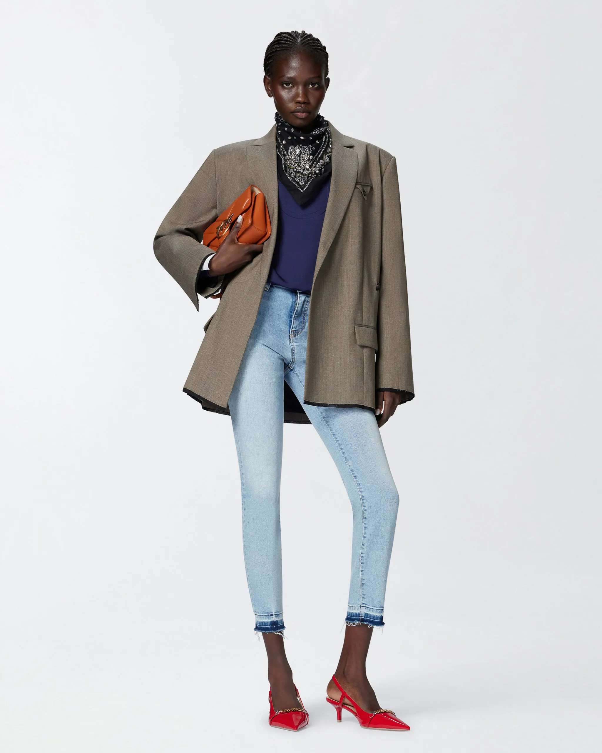 Jean ajusté en denim stretch clair Bleu