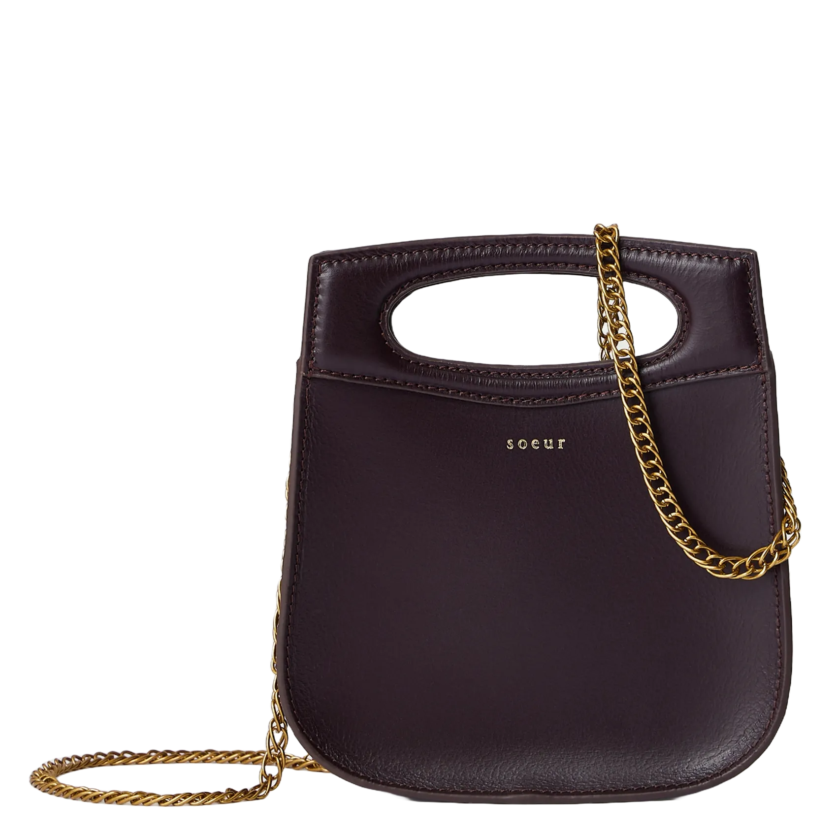 Sac bandoulière en cuir Marron CHERI MINI