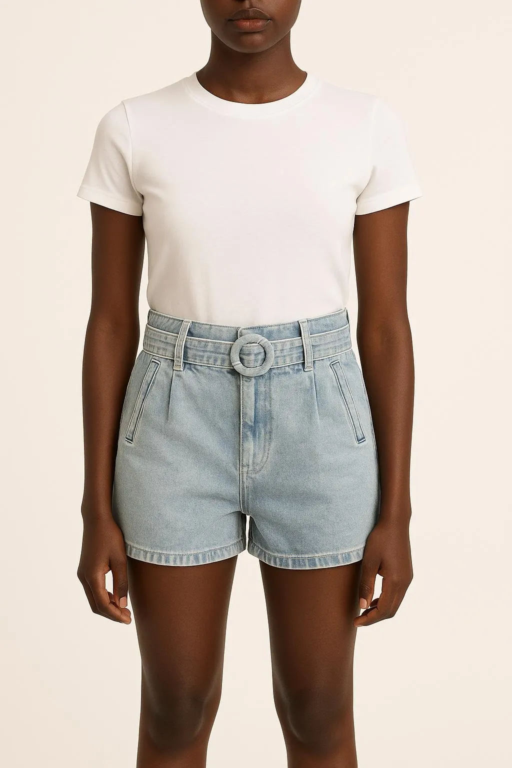Short en jean Bleu