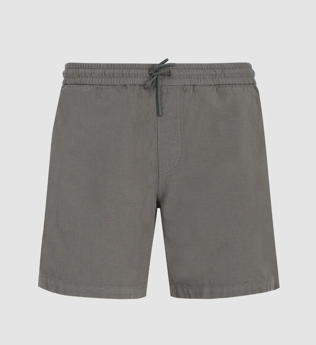 Short en coton et lin Kaki