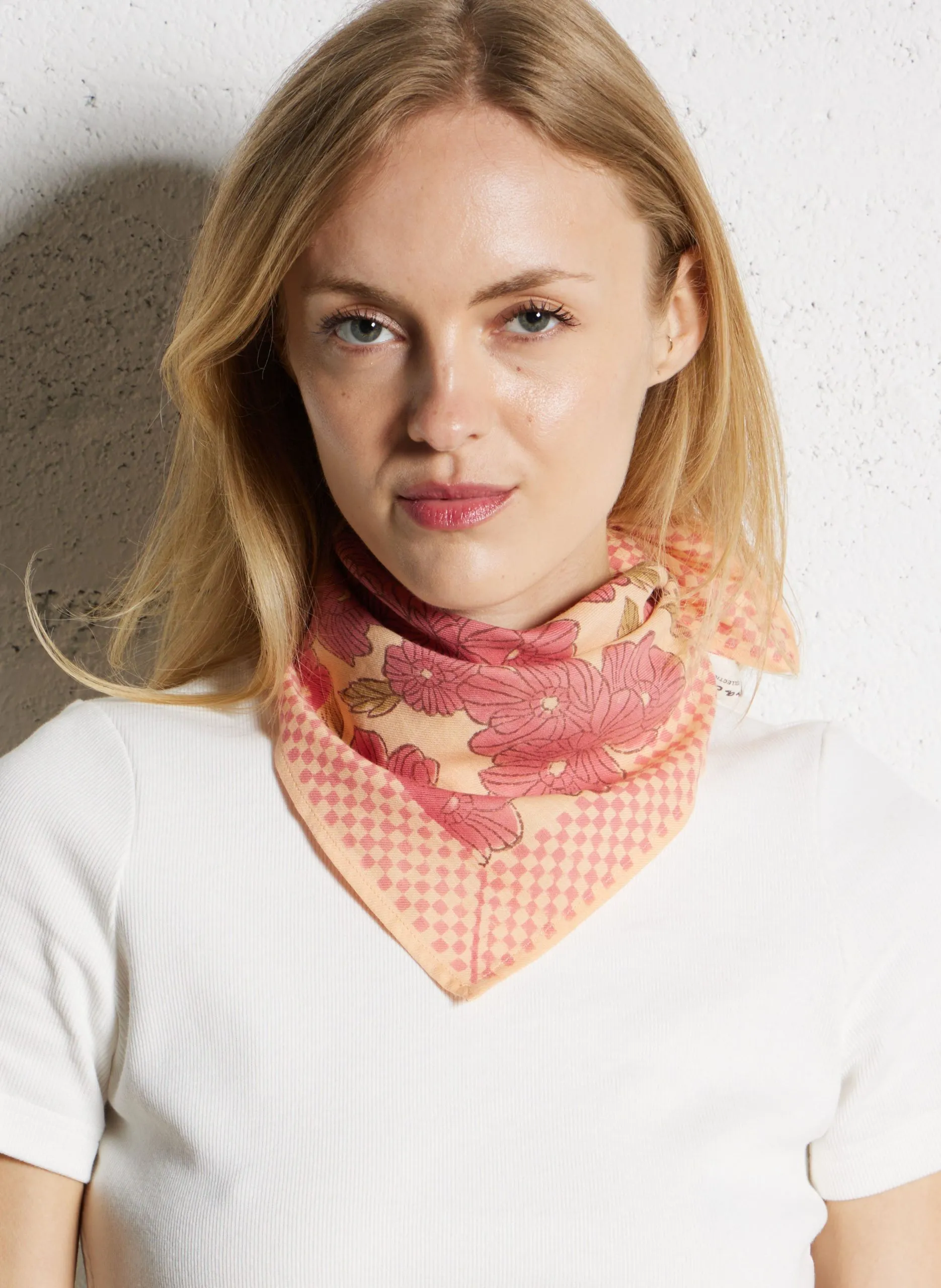 Foulard imprimé en coton Beige MANIKA