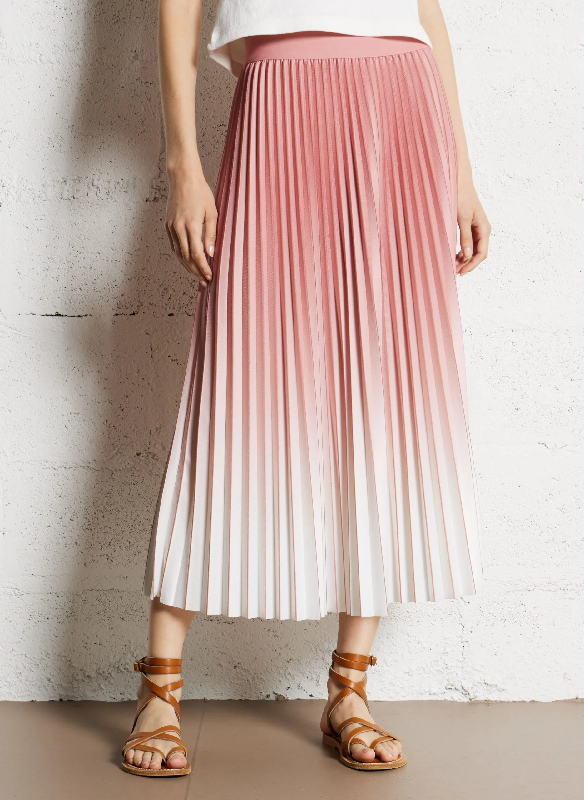 Jupe midi plissée Rose DARCY