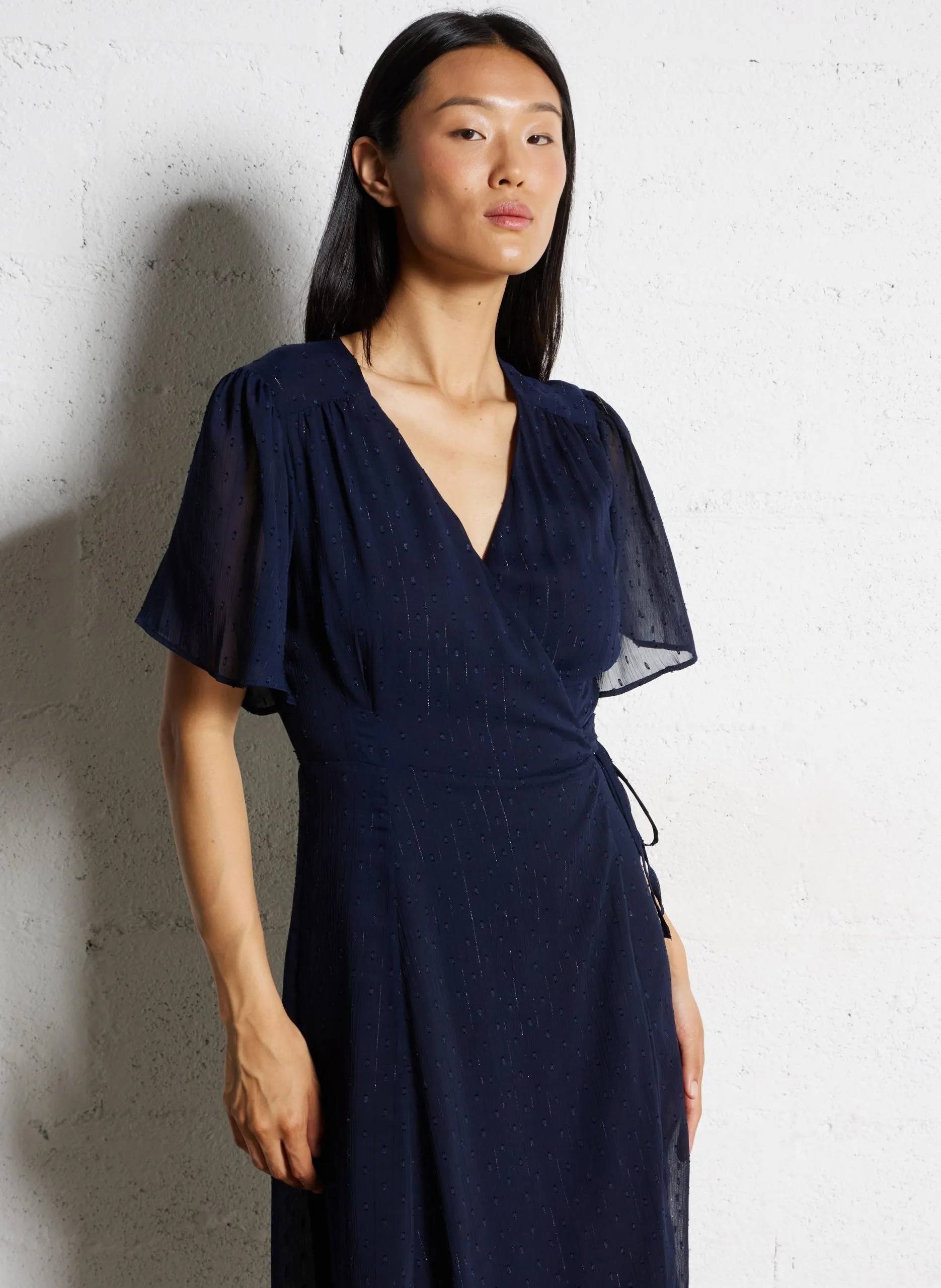 Robe longue portefeuille Bleu RAMILIE