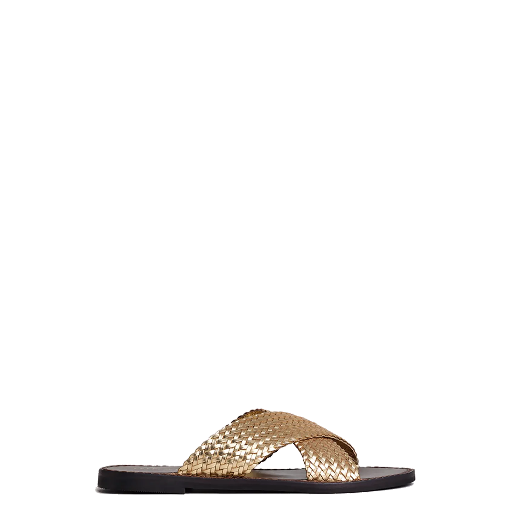 Mules plates en cuir Doré WITCH