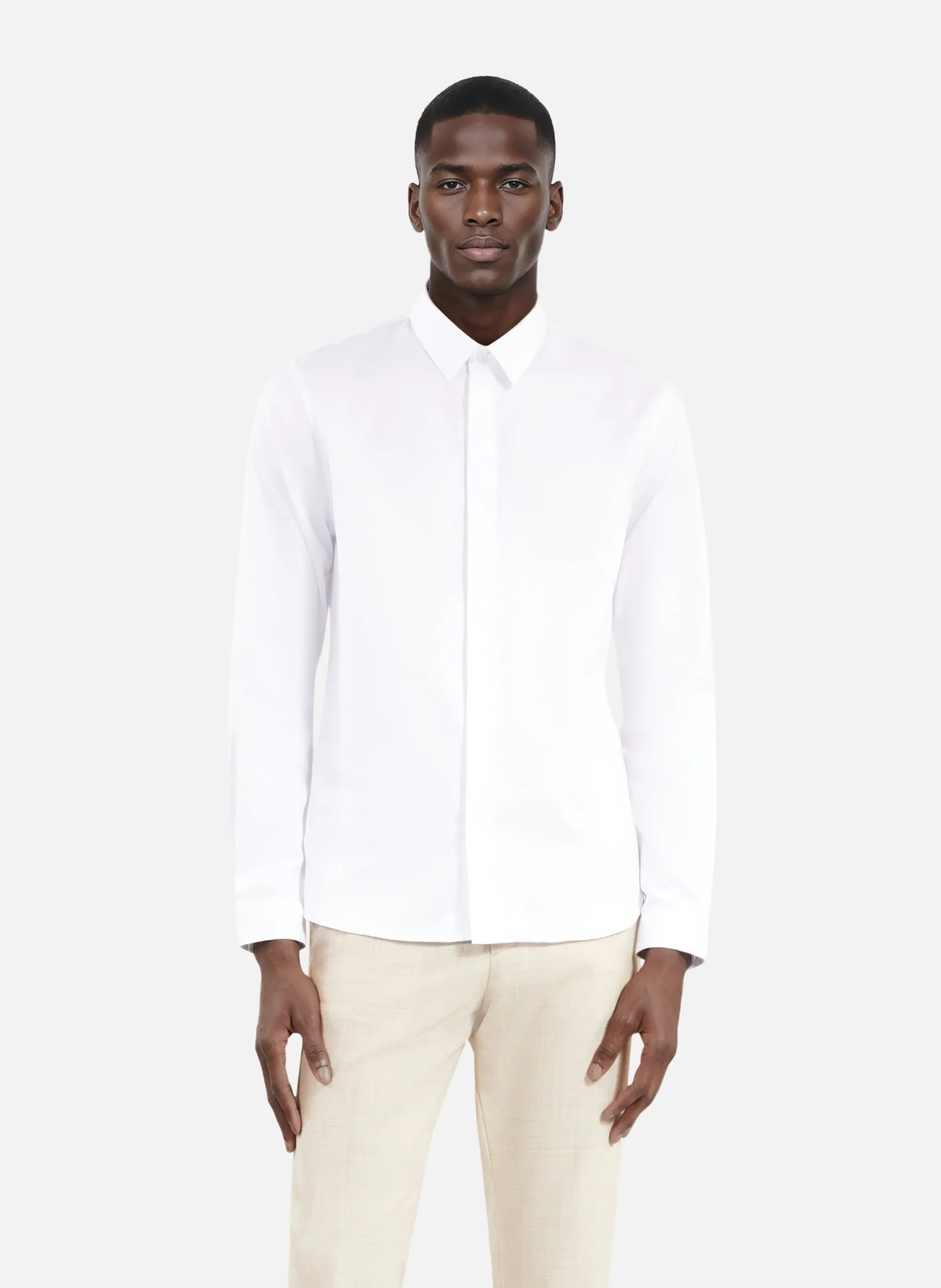 Chemise formelle coupe droite Blanc