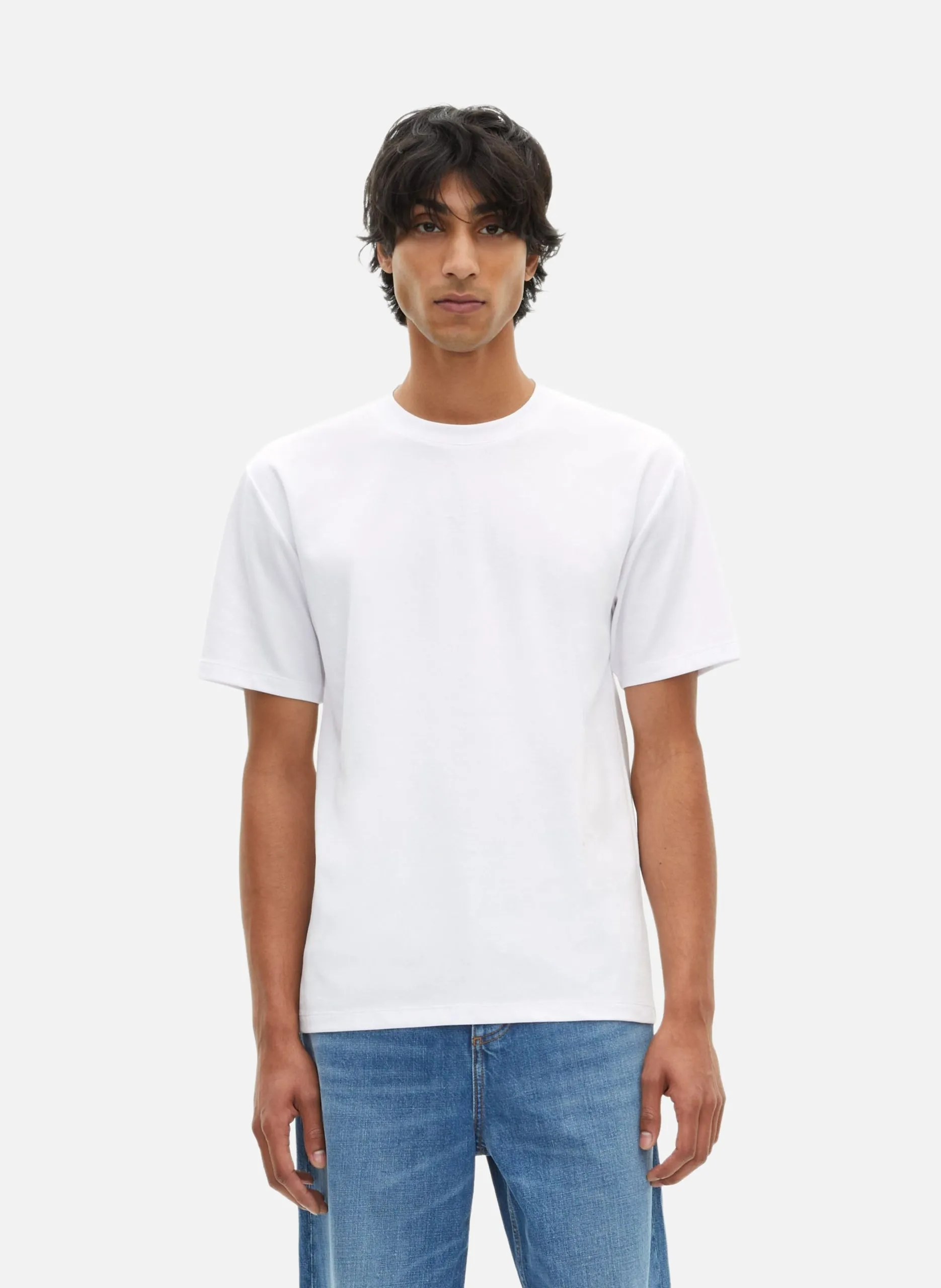 T-shirt droit uni Blanc