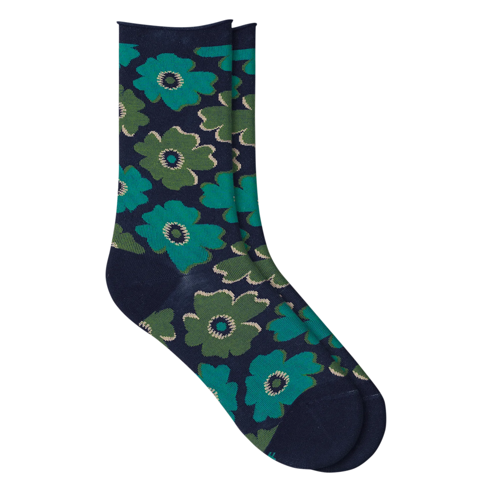 Chaussettes imprimées en coton mélangé Bleu