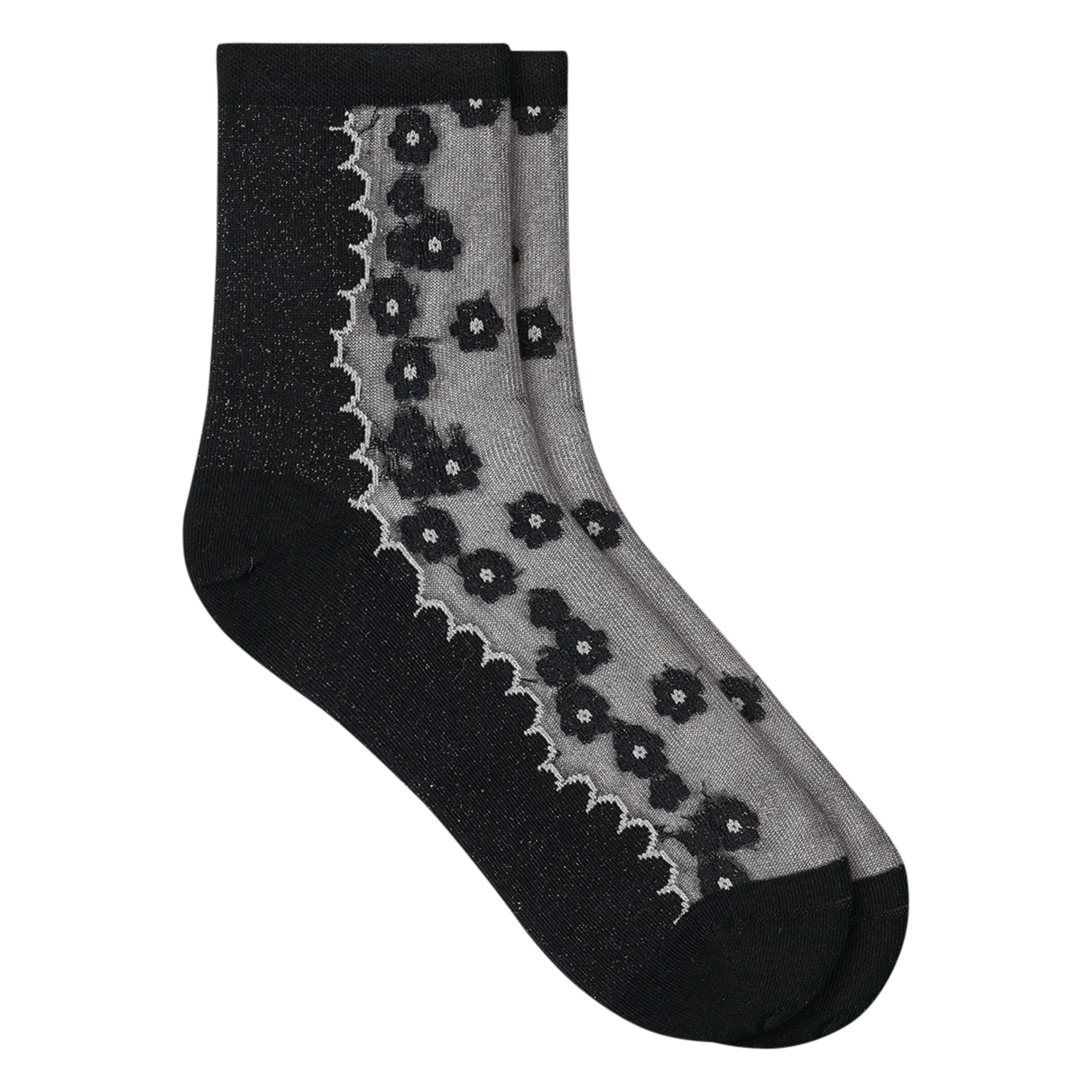 Chaussettes mi-hautes métallisées Noir