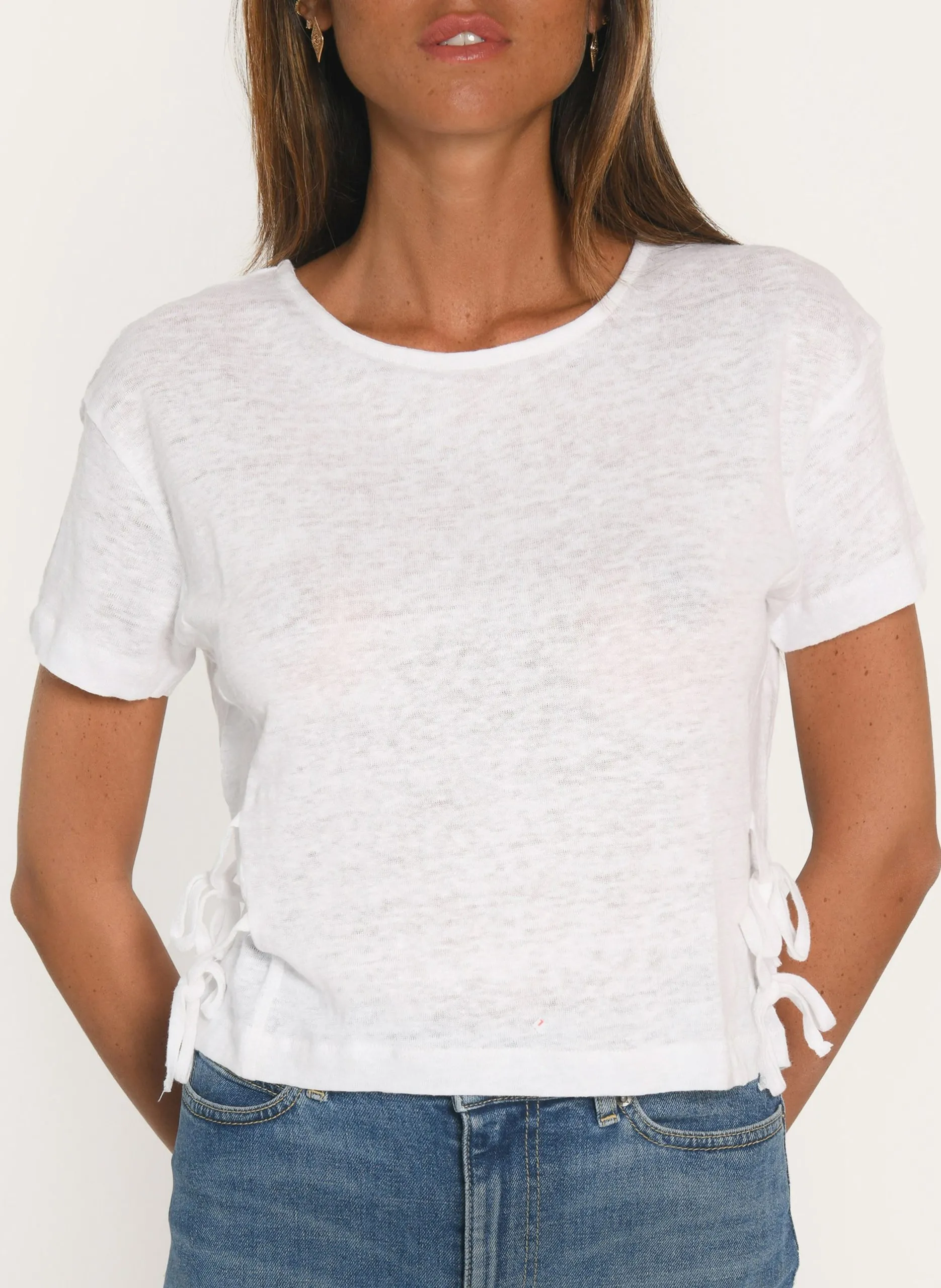 Tee-shirt oversize en lin Blanc ALLONA