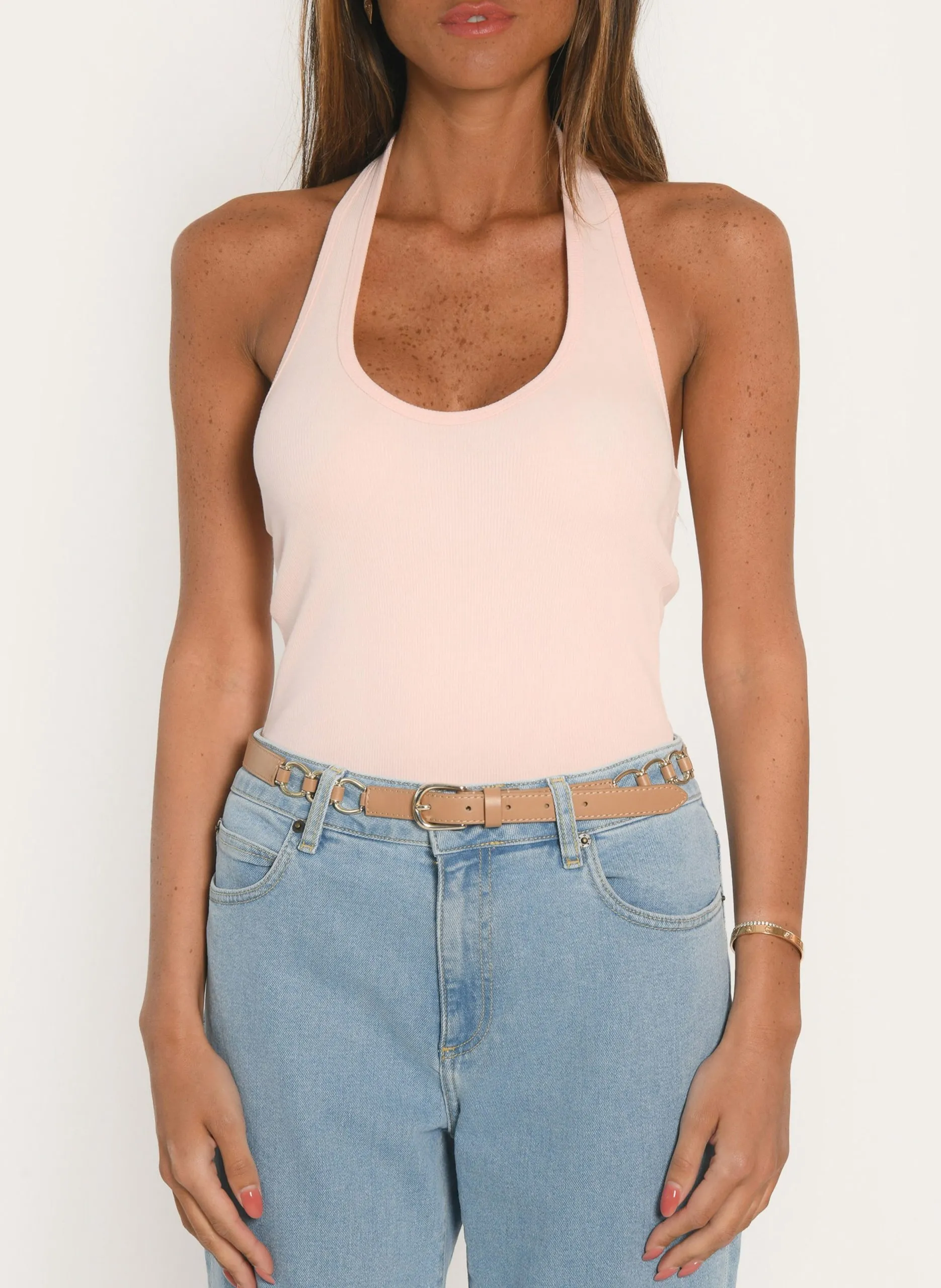 Débardeur col rond en coton Rose ALICE