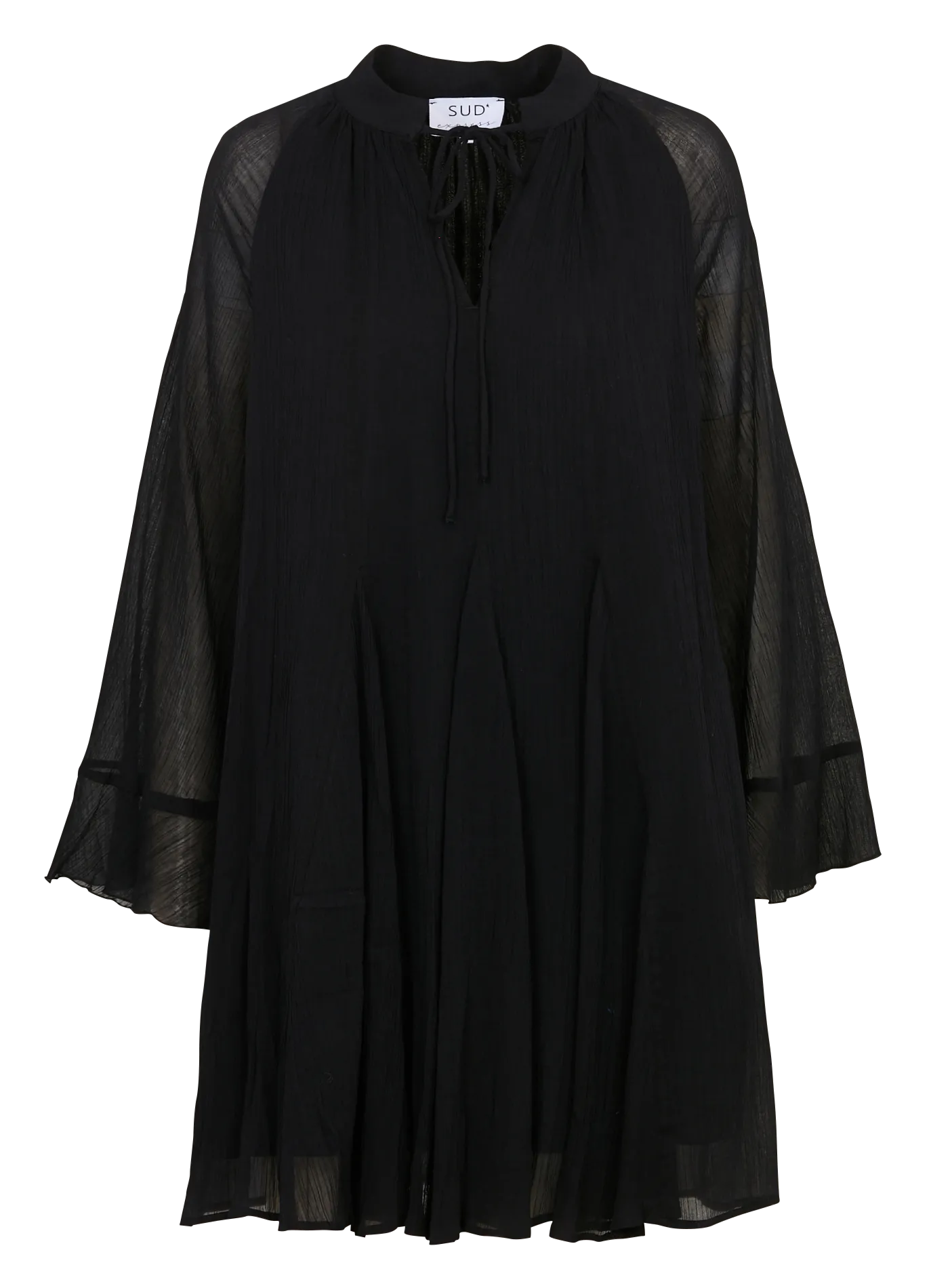 Robe courte ample en coton Noir RALONA
