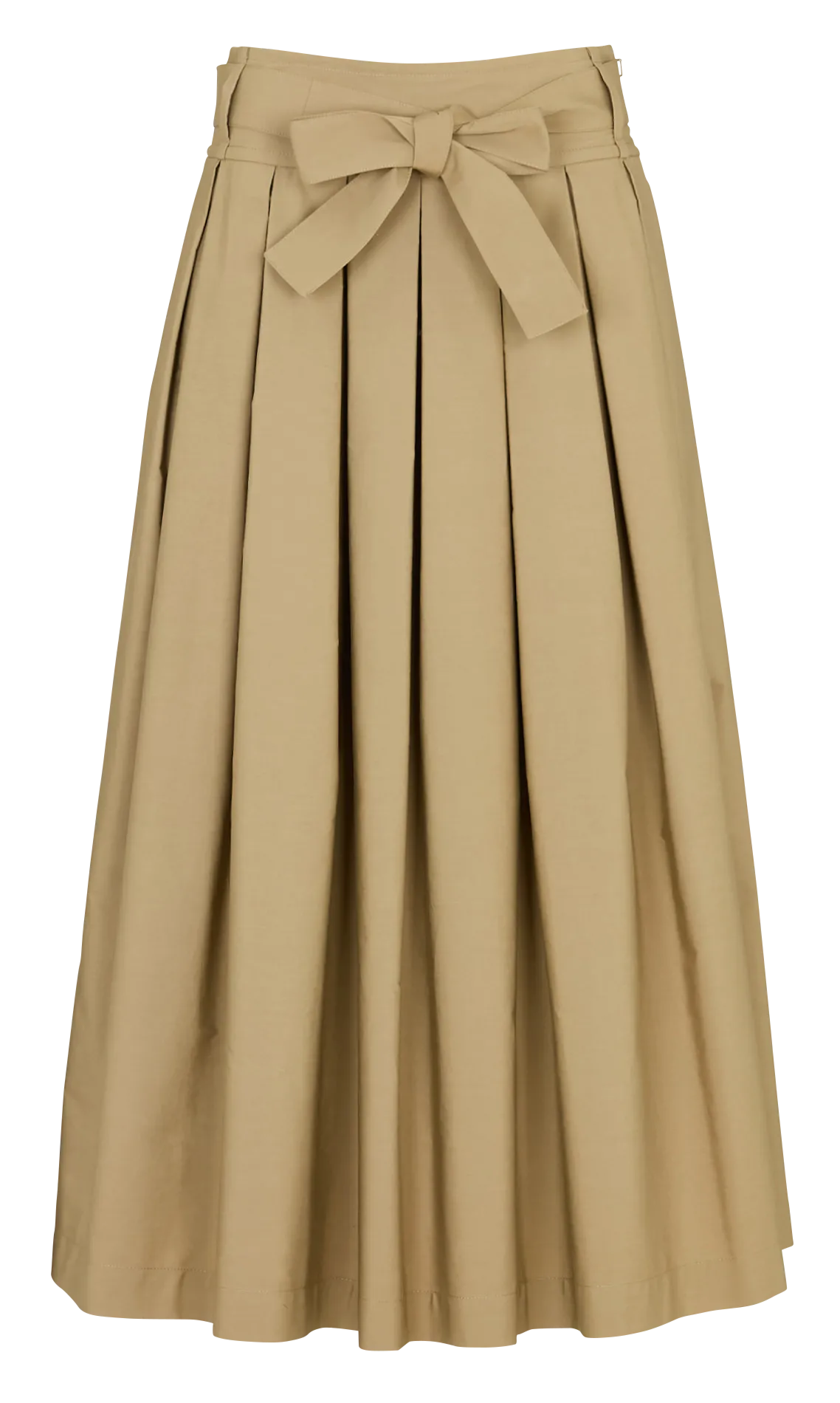 Jupe longue plissée en coton Marron AGIATE