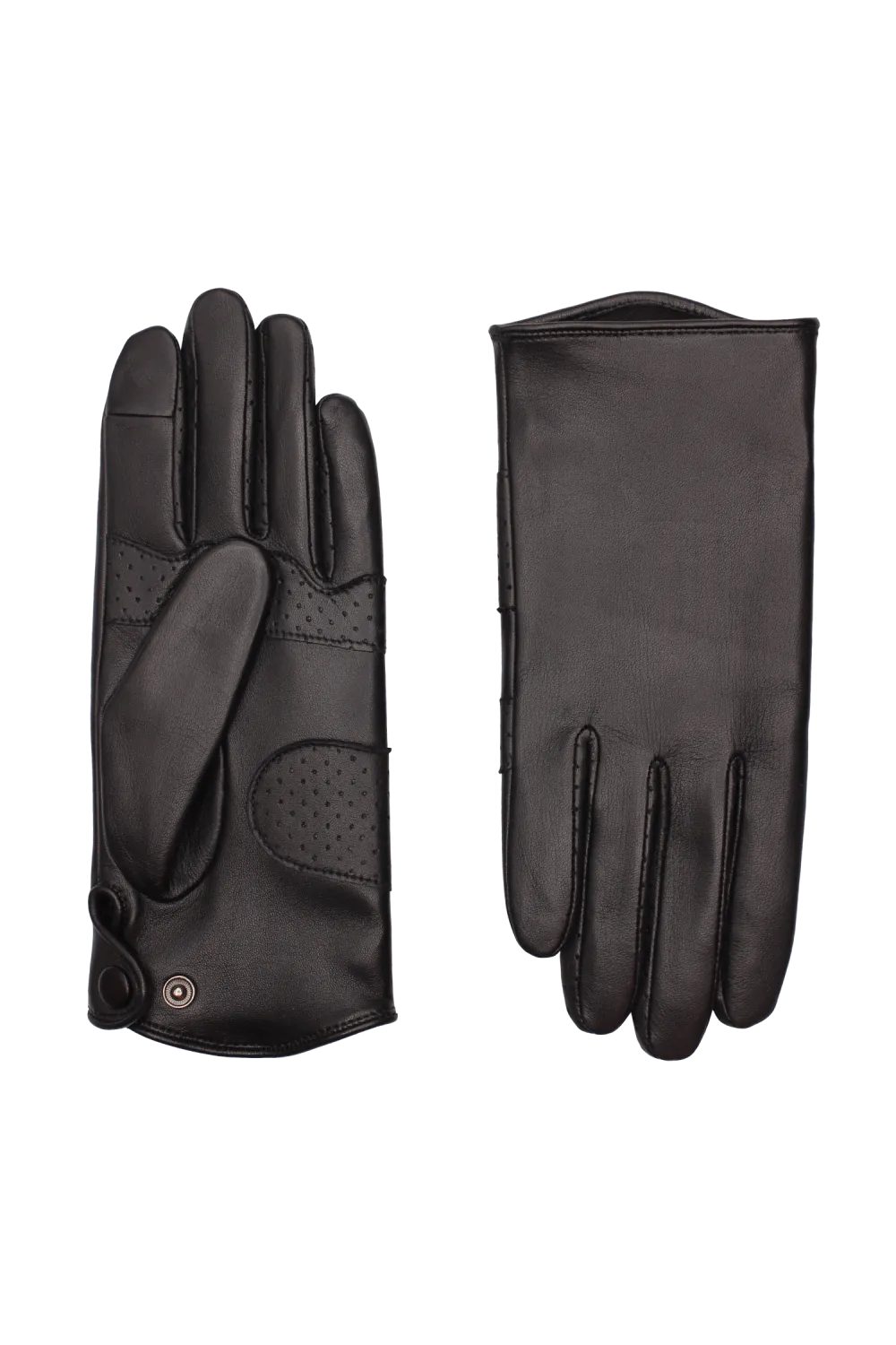 Ruba gants en cuir doublés soie Noir RUBA/S