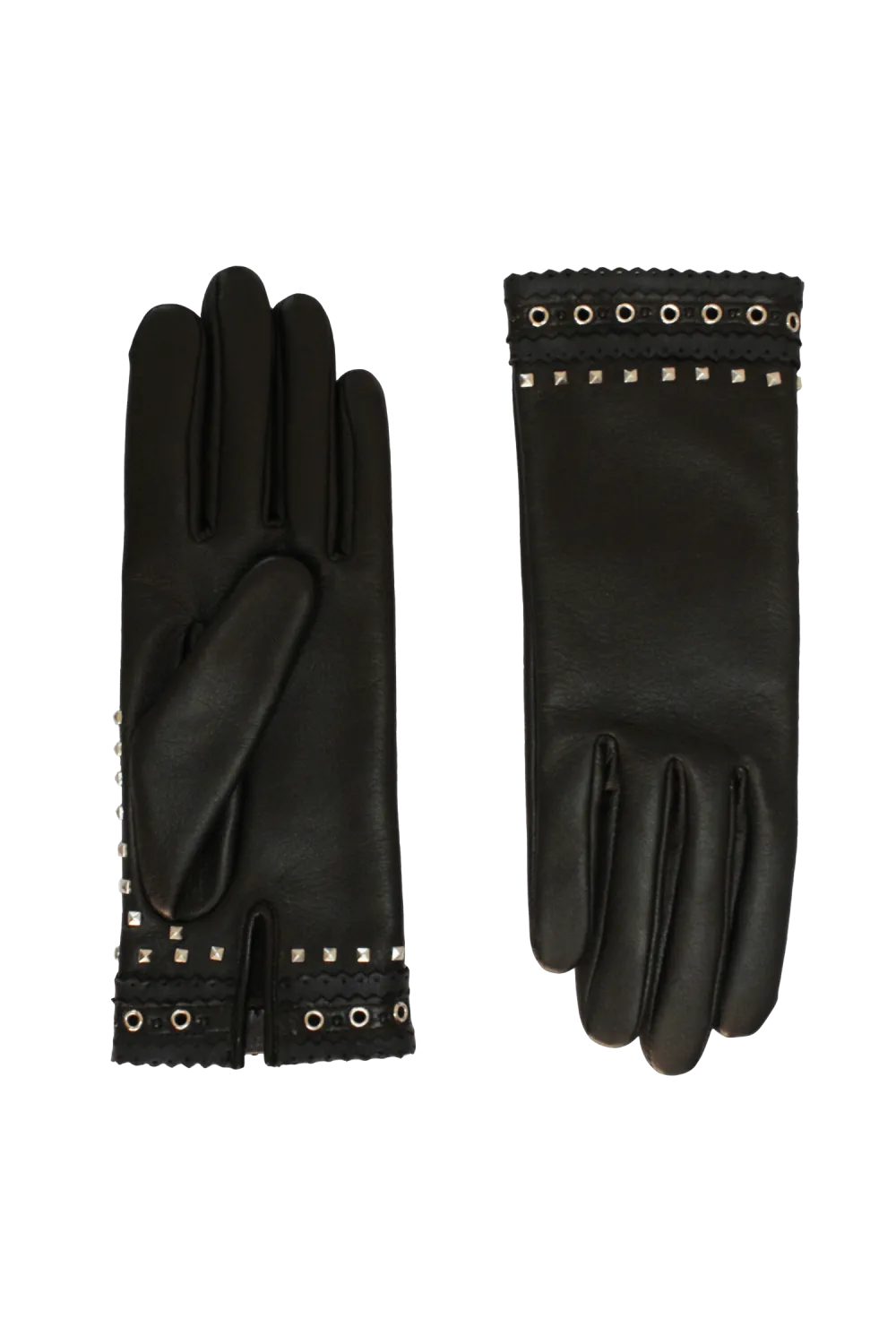 Isaure gants en cuir doublé alpaga Noir ISAURE/A