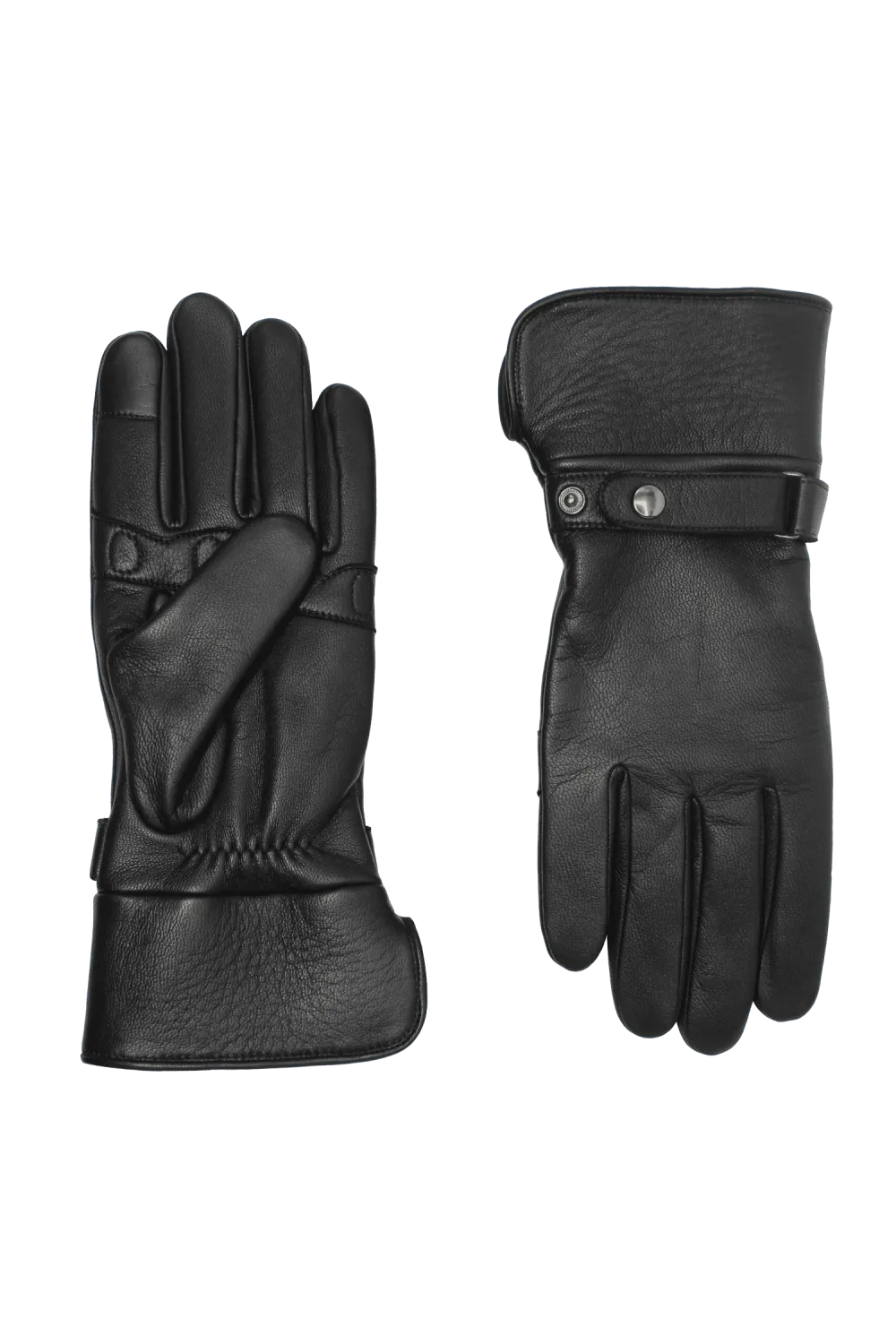 Hooper gants en cuir doublés alpaga Noir HOOPER_H