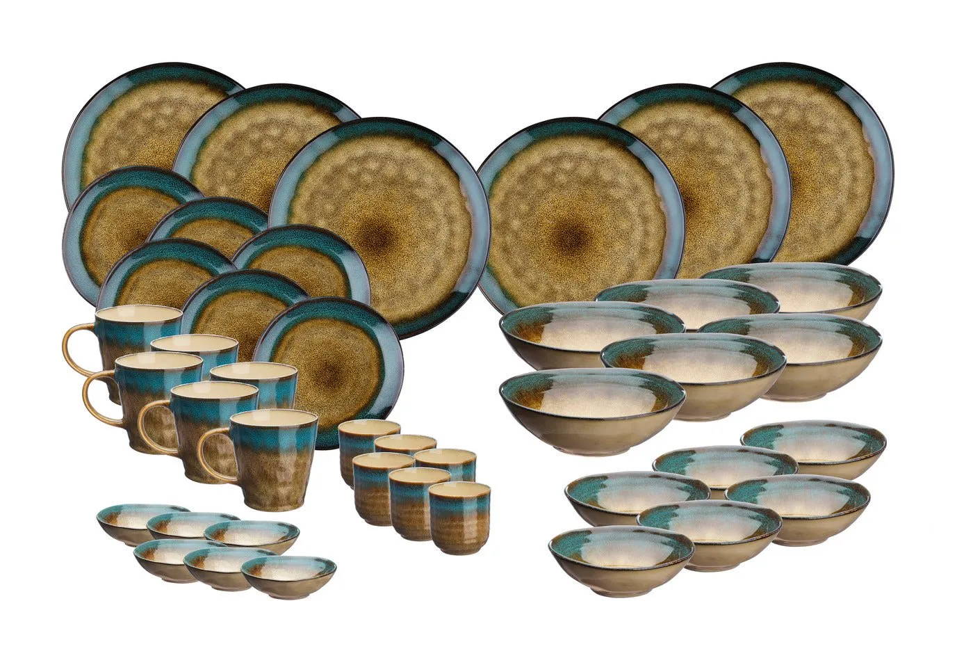 Service complet island - 42 pièces - terre et mer Marron