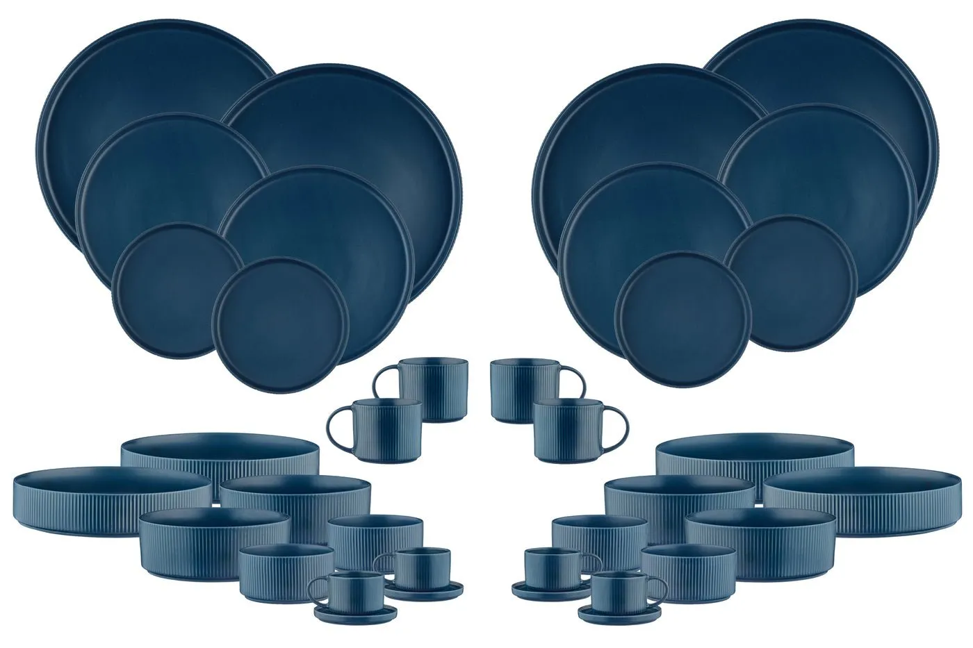 Service complet scandi - 36 pièces - marine Bleu
