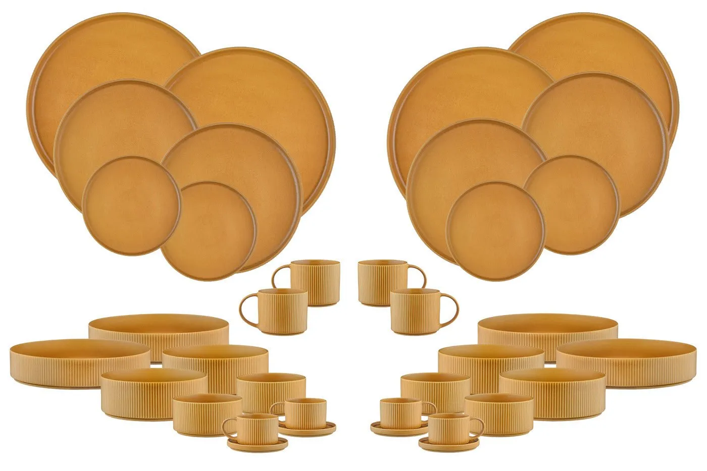 Service complet scandi - 36 pièces - ocre Jaune