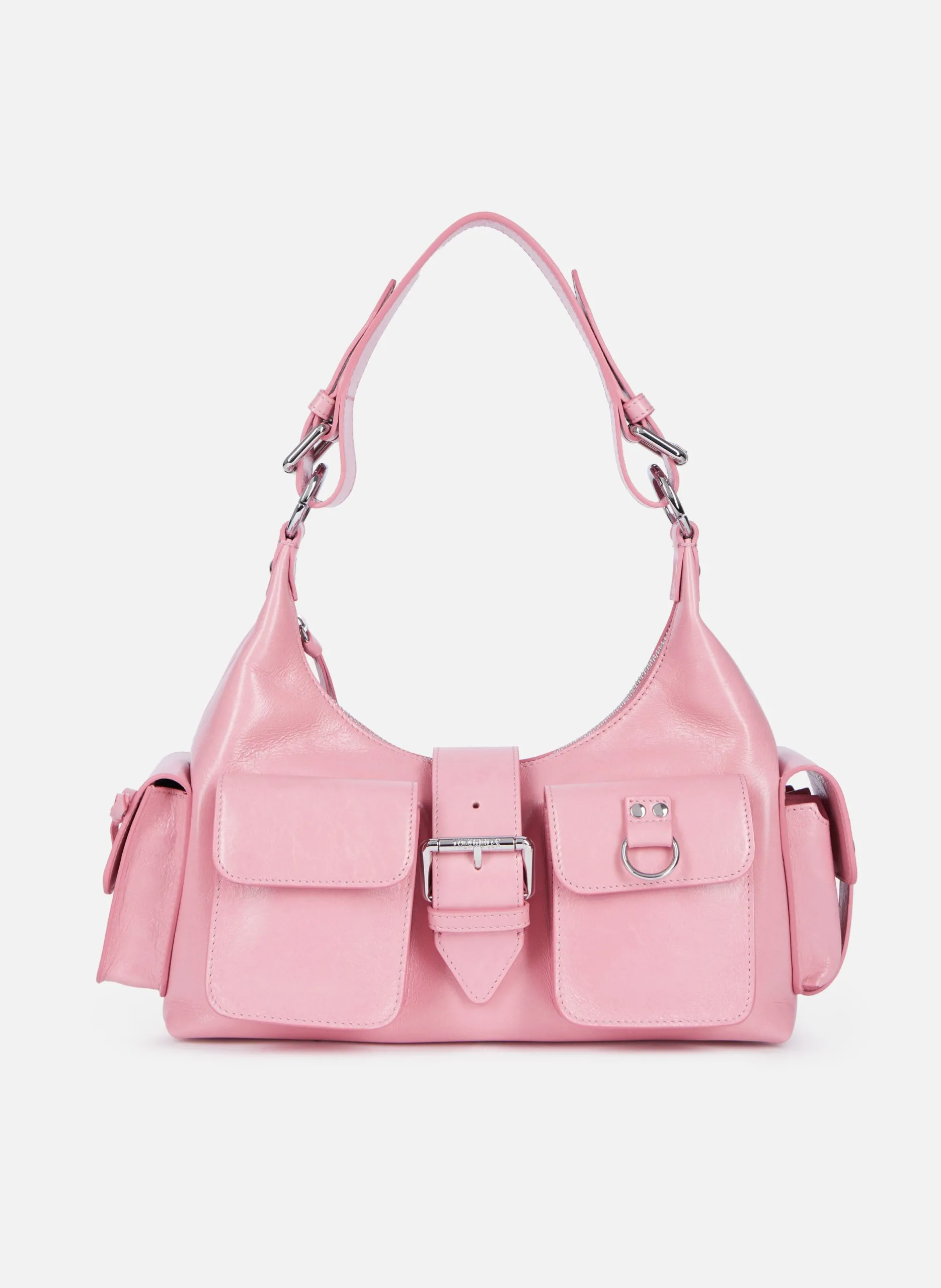 Sac amelia en cuir craquelé Rose
