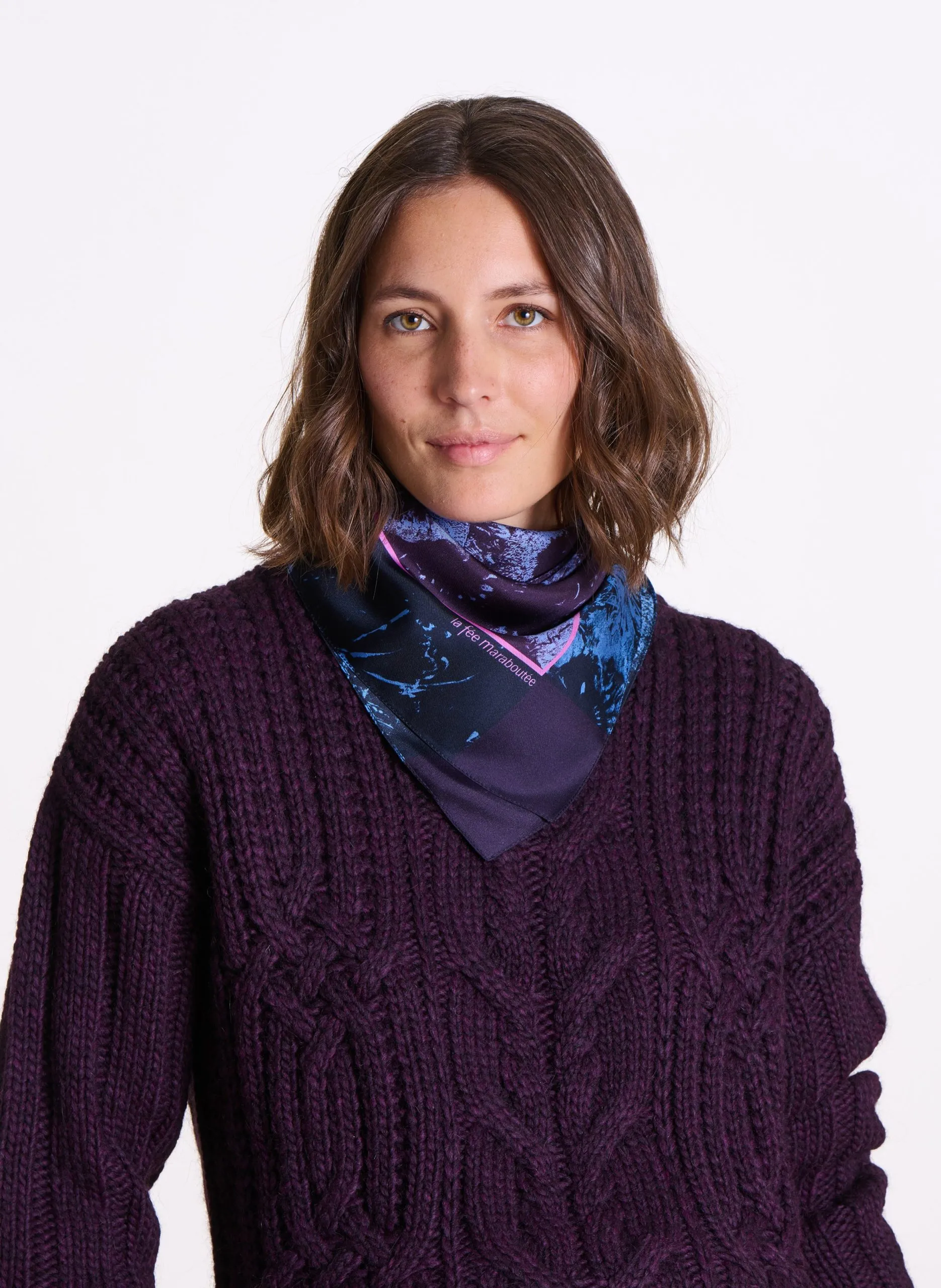 Foulard en soie Bleu