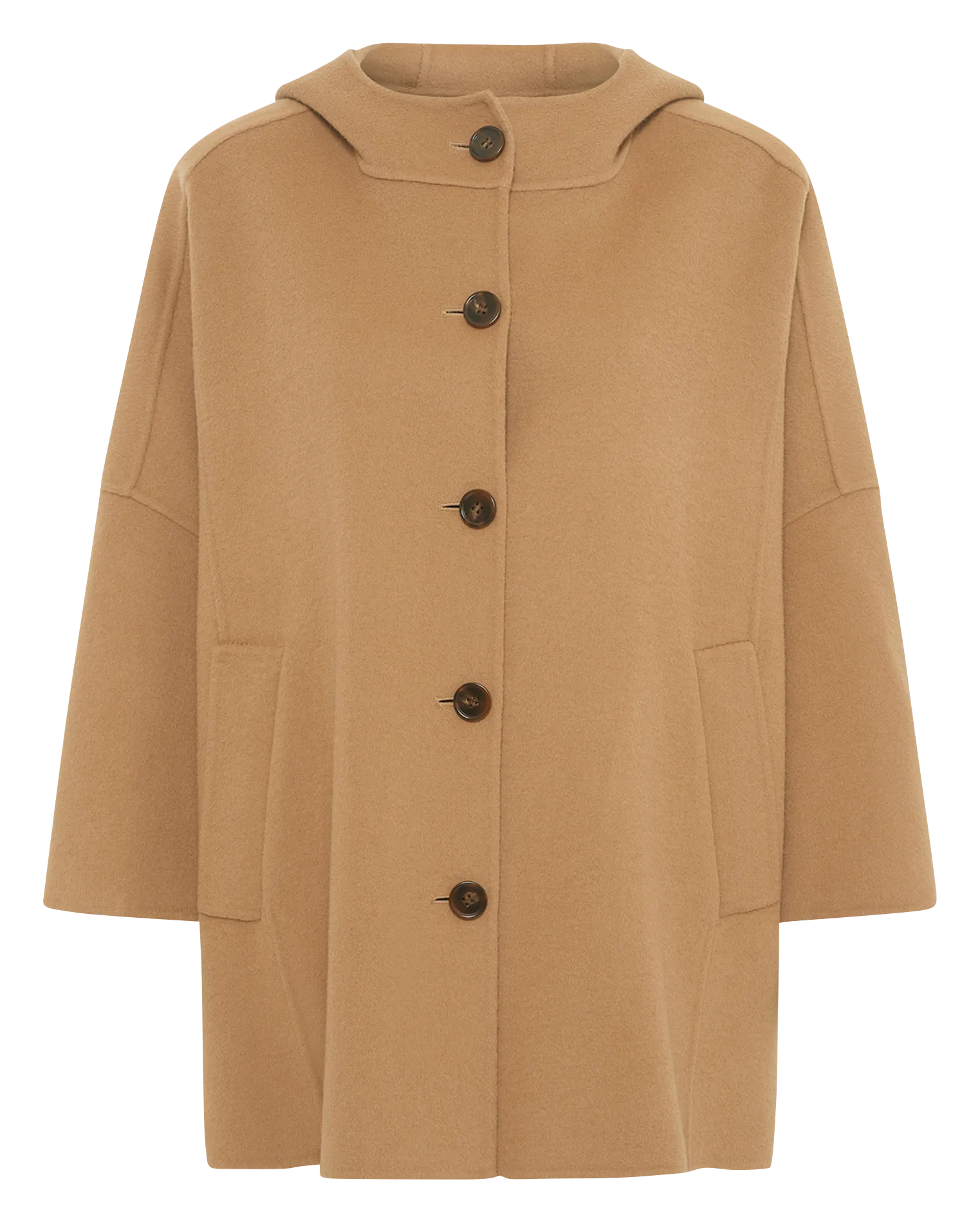 Manteau col montant en laine Marron MARLA