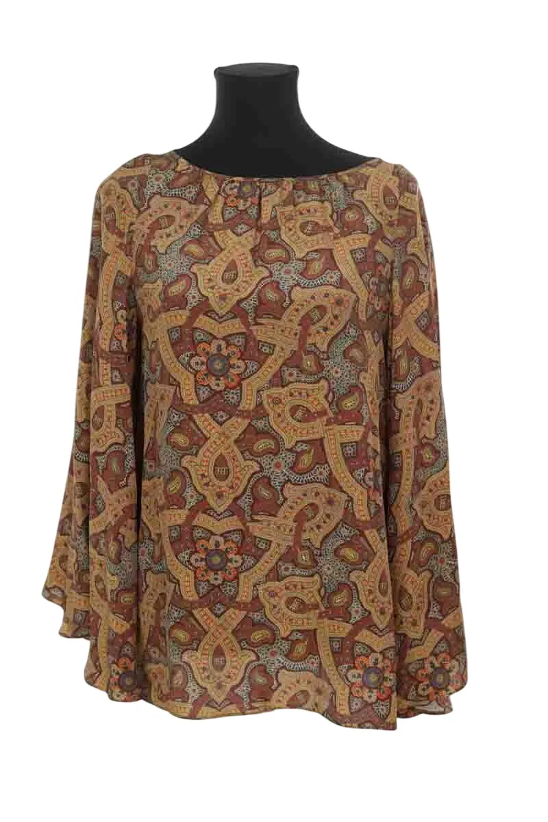 Blouse en soie Marron