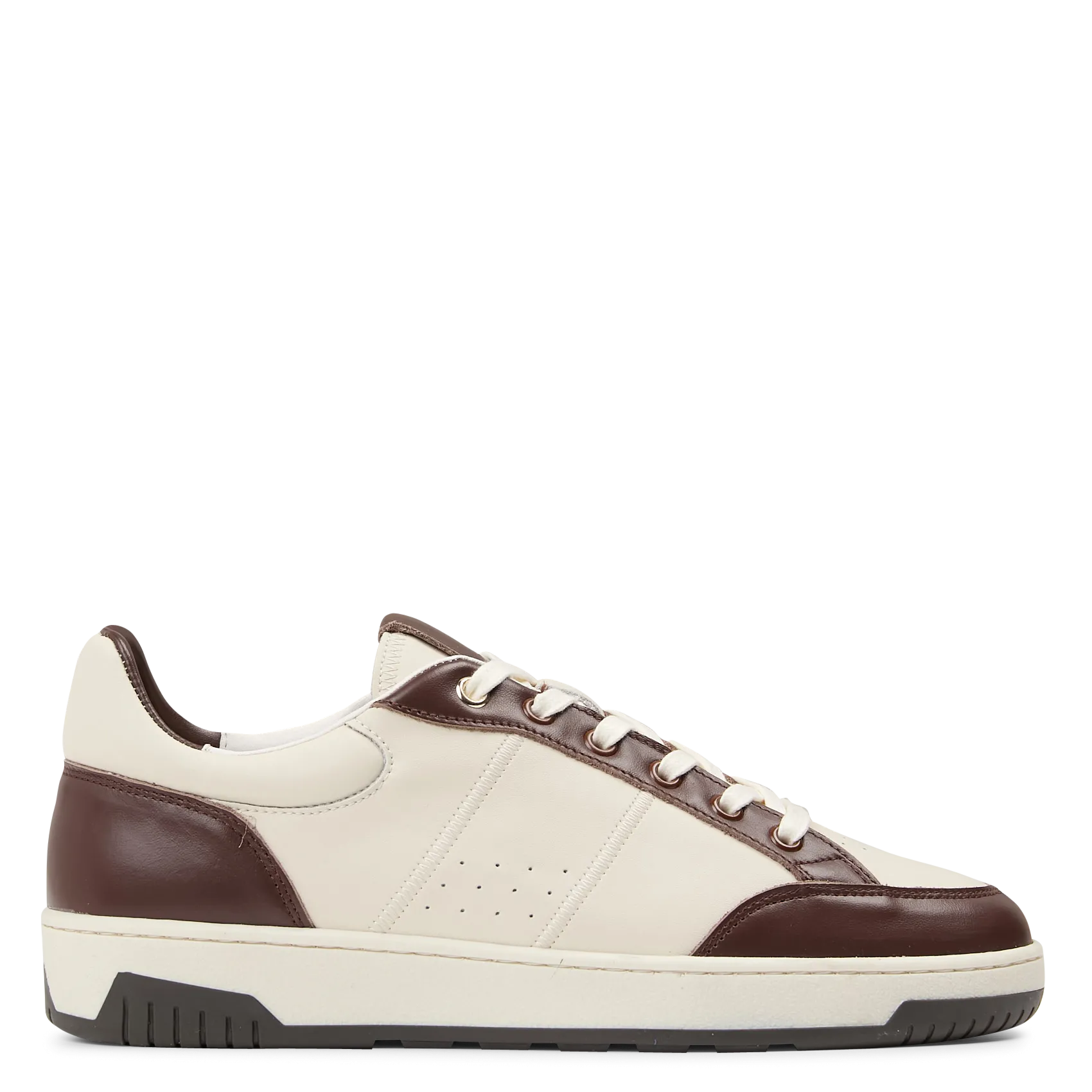 Baskets basses en cuir Marron VELORA