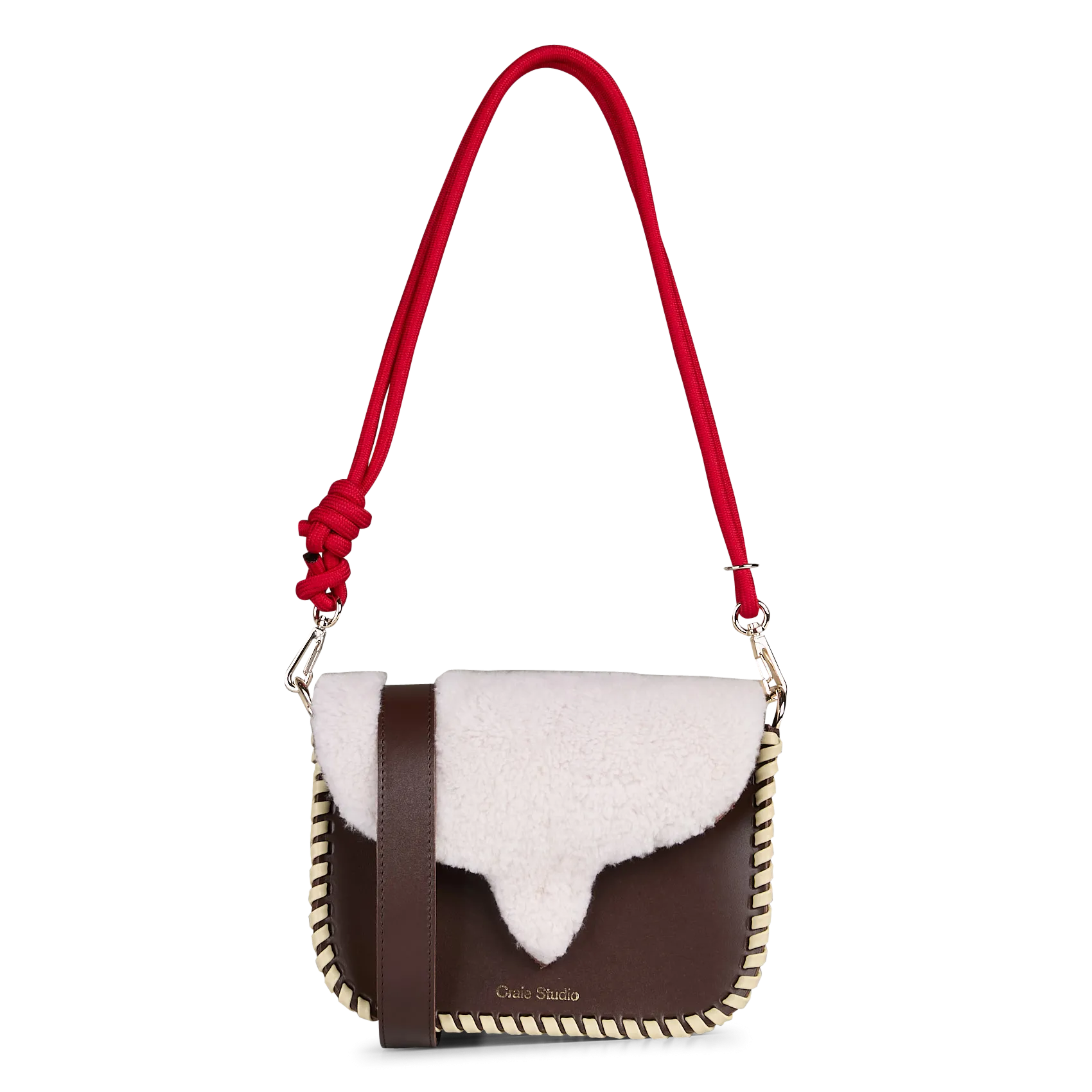 Sac bandoulière bi-matière Marron WEST