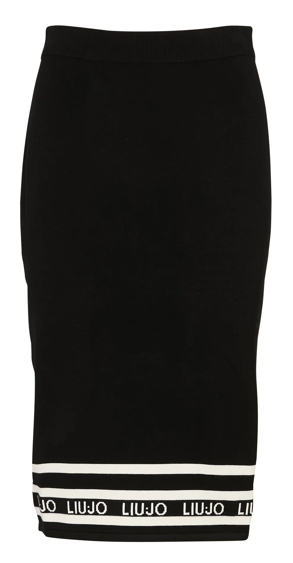 Jupe midi en maille Noir