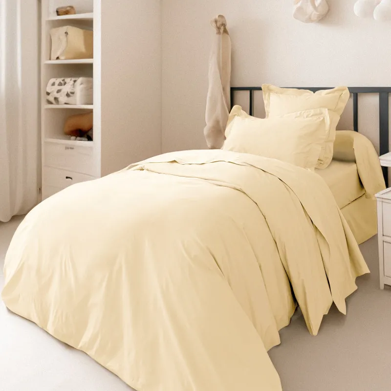 Housse de couette percale de coton peigné "julian" toutes dimensions coton pur Blanc