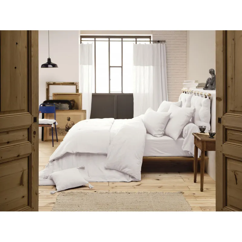 Housse de couette "gaïa" toutes dimensions "gaze de coton" Blanc