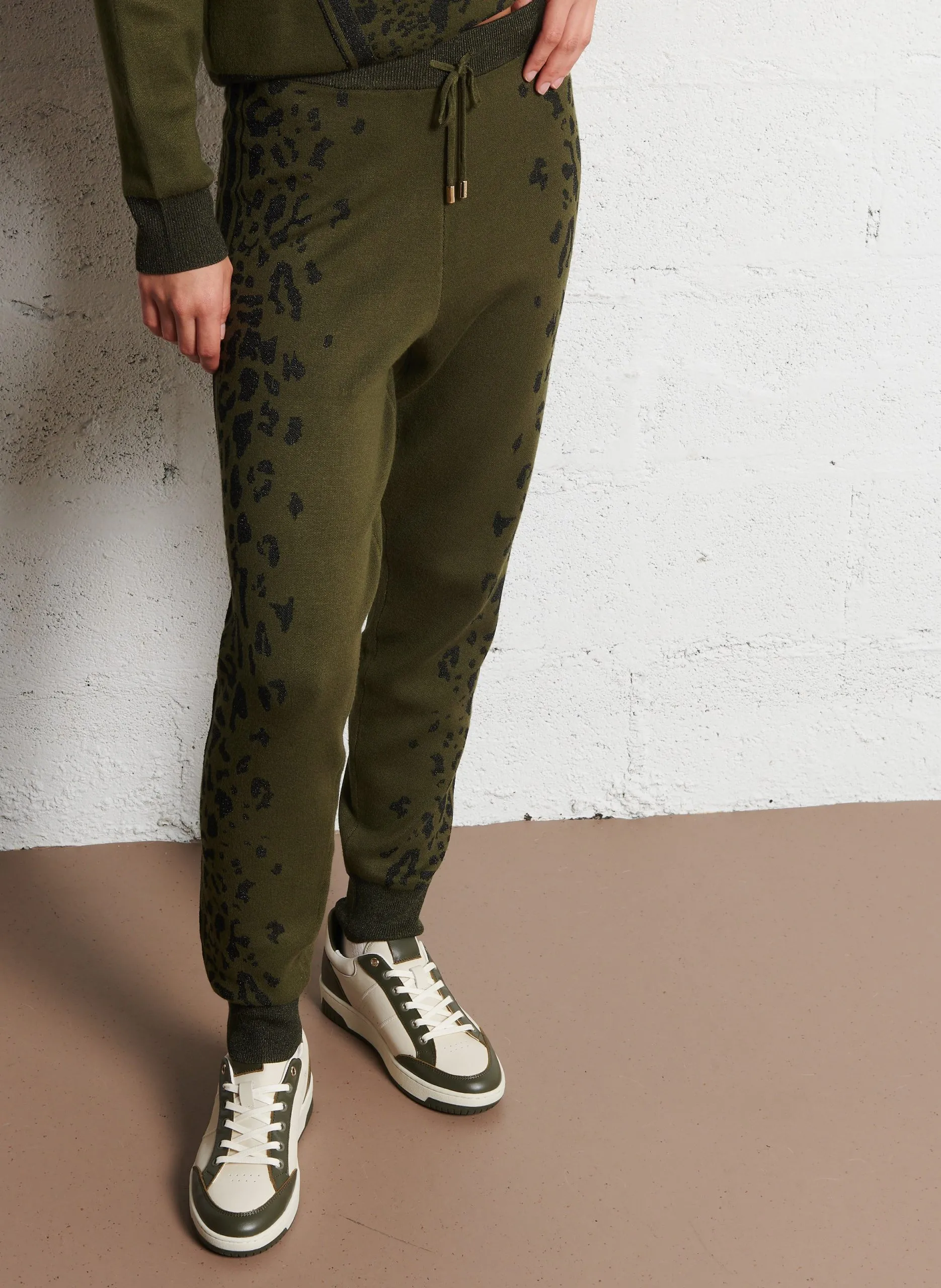 Pantalon jogging jacquard Vert