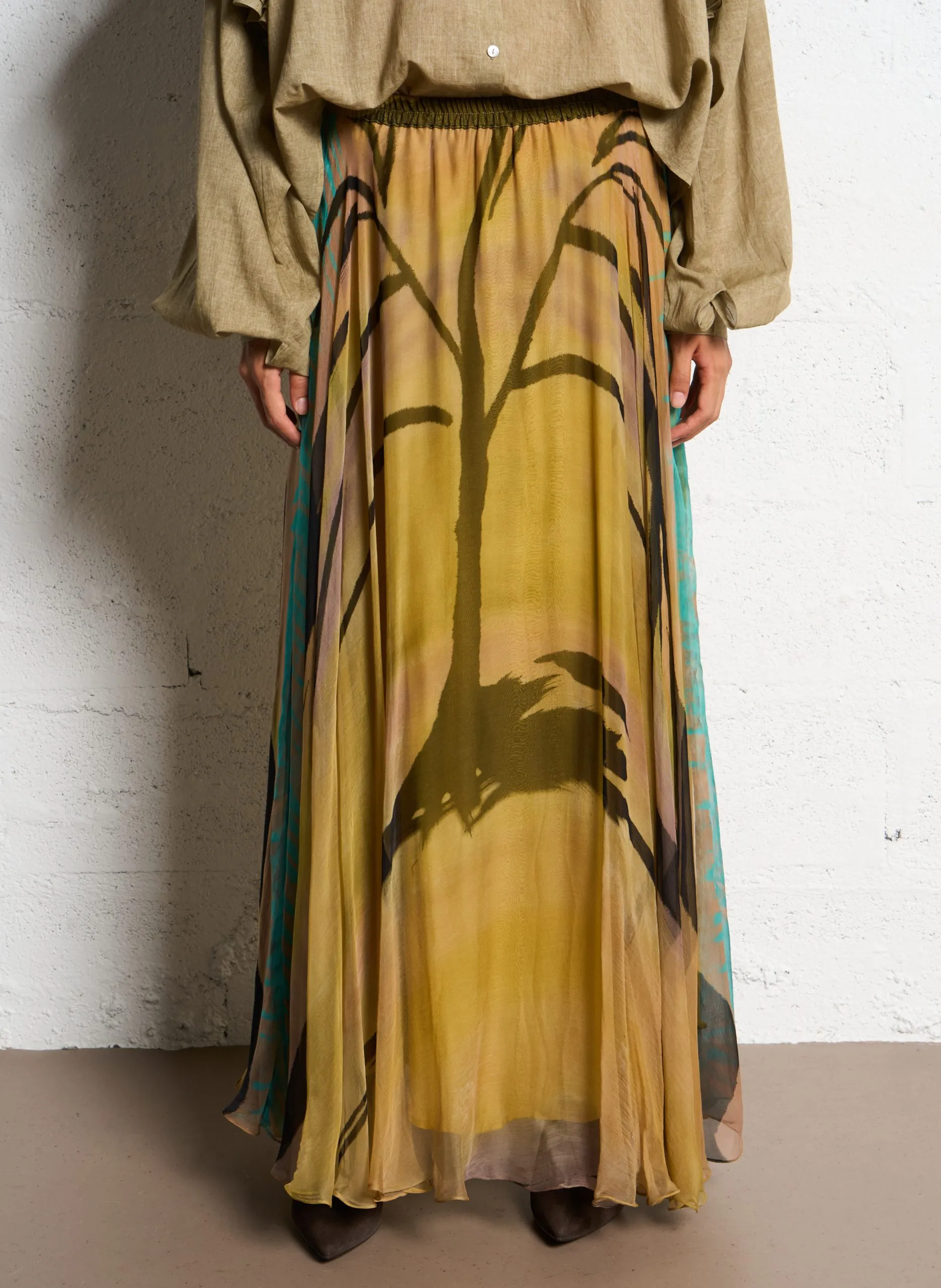 Jupe midi imprimée Multicolore SOLAR