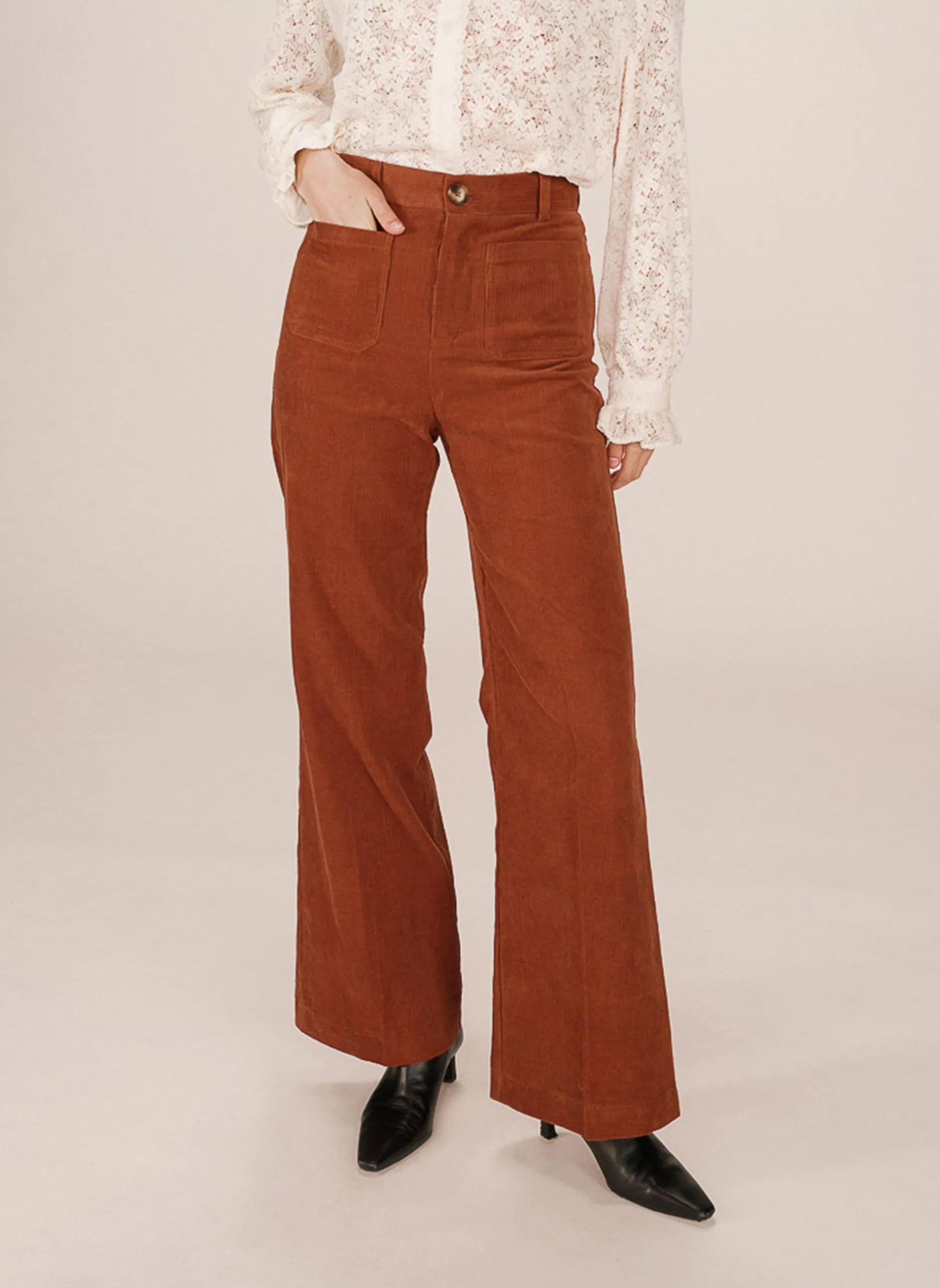 Pantalon droit en coton Orange SAMBA