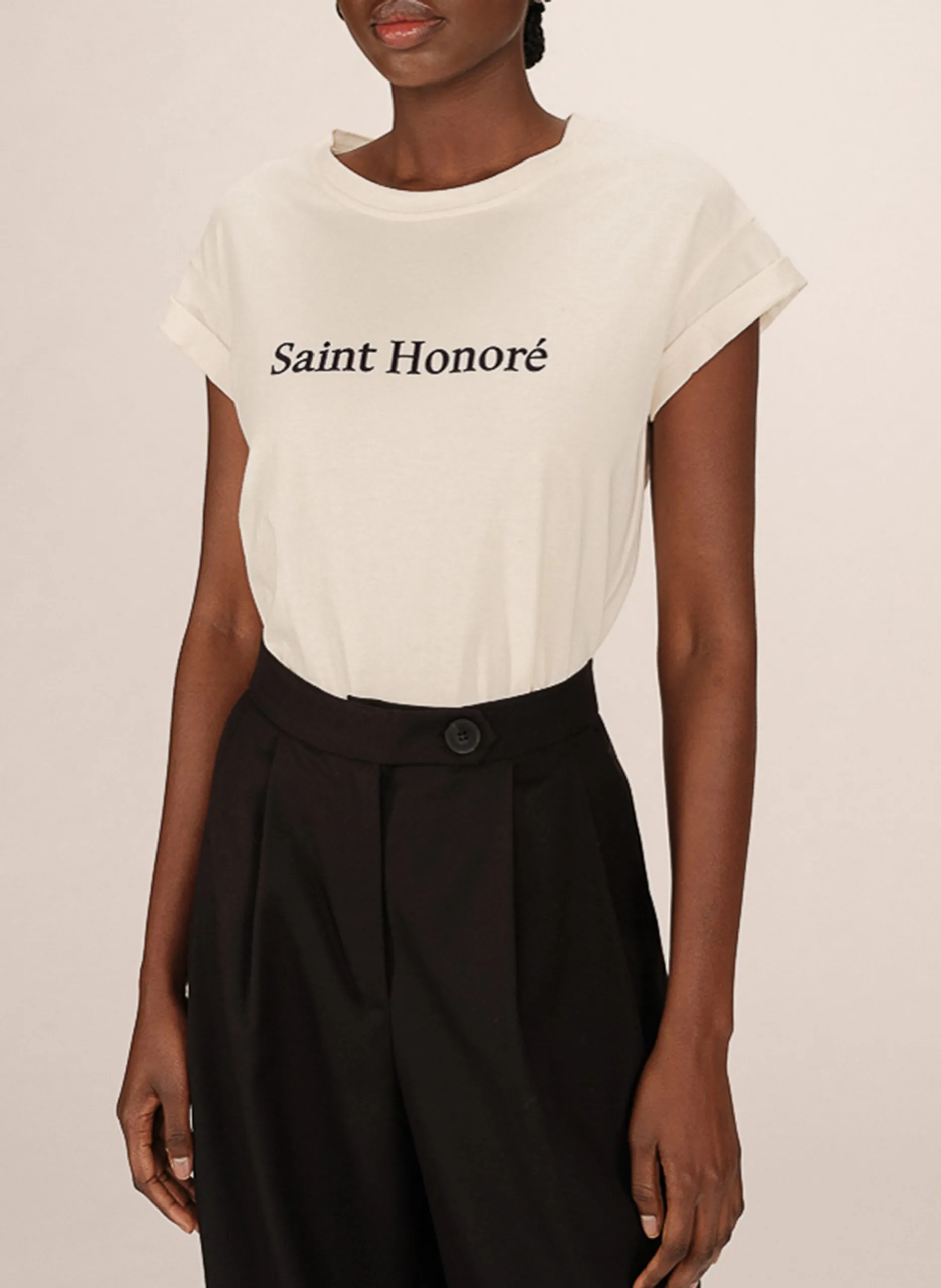 Tee-shirt col rond en coton Beige SORENTINO